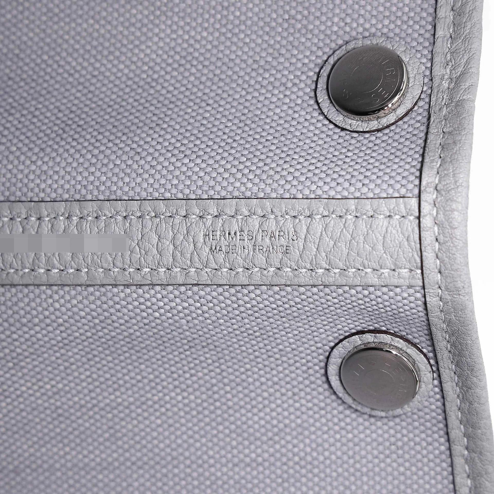Brand New ( Rank N ) HERMÈS Garden Party TPM Gris Pantin (P0) Toile H canvas Negonda Palladium hardware G (2026) - 12