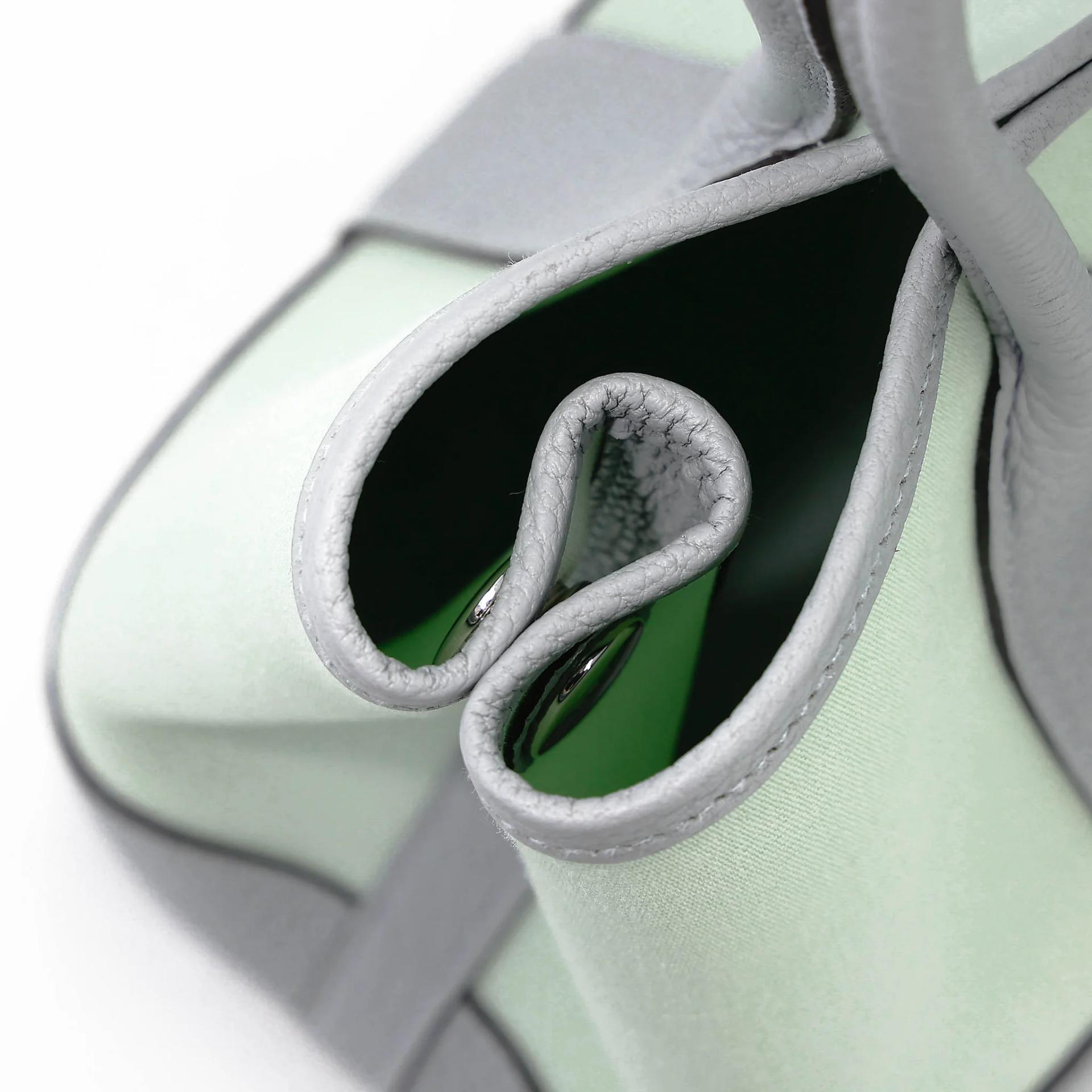 Brand New ( Rank N ) HERMÈS Neo Garden Party 23 Vert Peppermint (N3) Gris Pantin (P0) Toile Officier canvas Negonda Palladium hardware G (2026) - 15