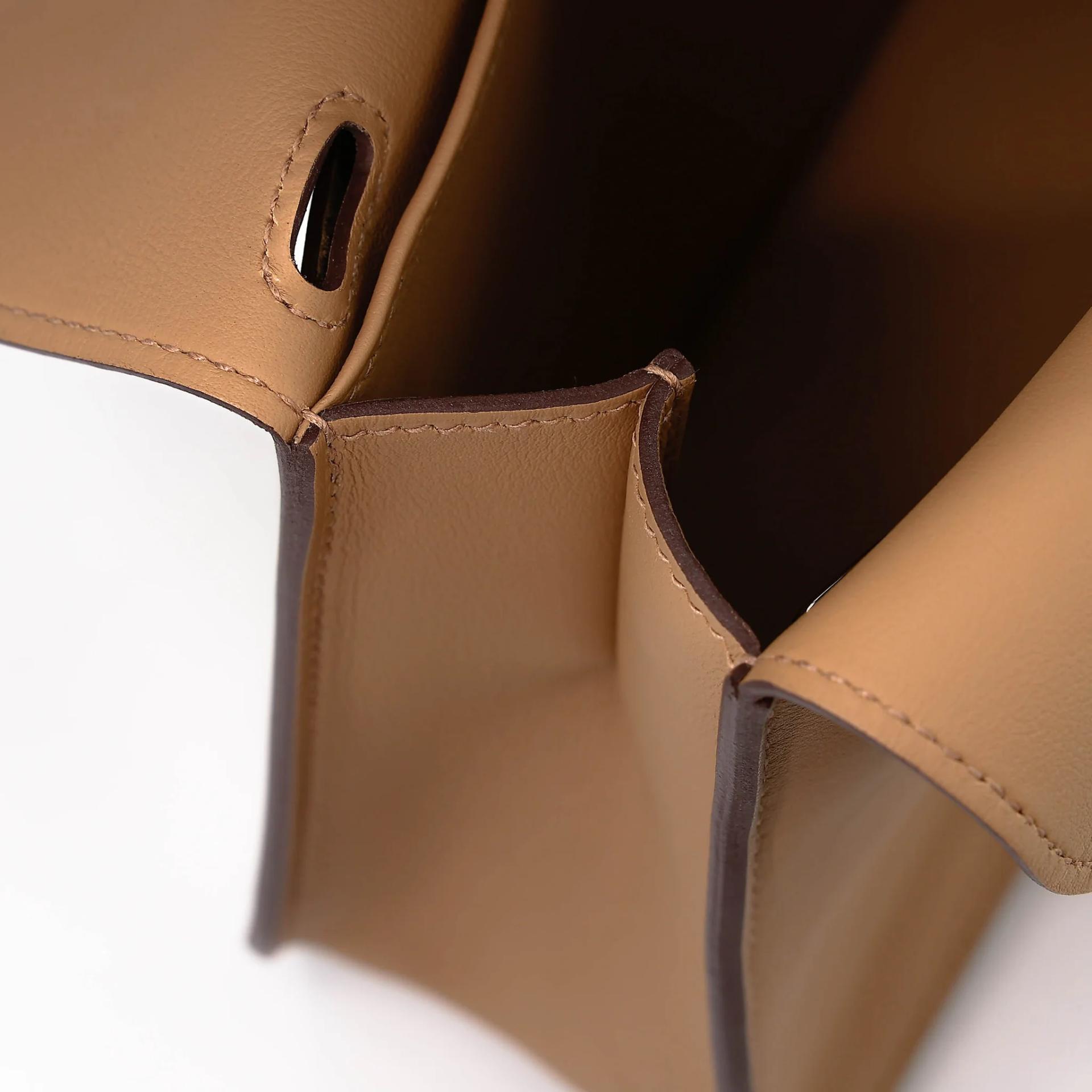 Excellent ( Rank SA ) HERMÈS Halzan Mini Biscuit (4B) Swift Palladium hardware G (2026) - 11