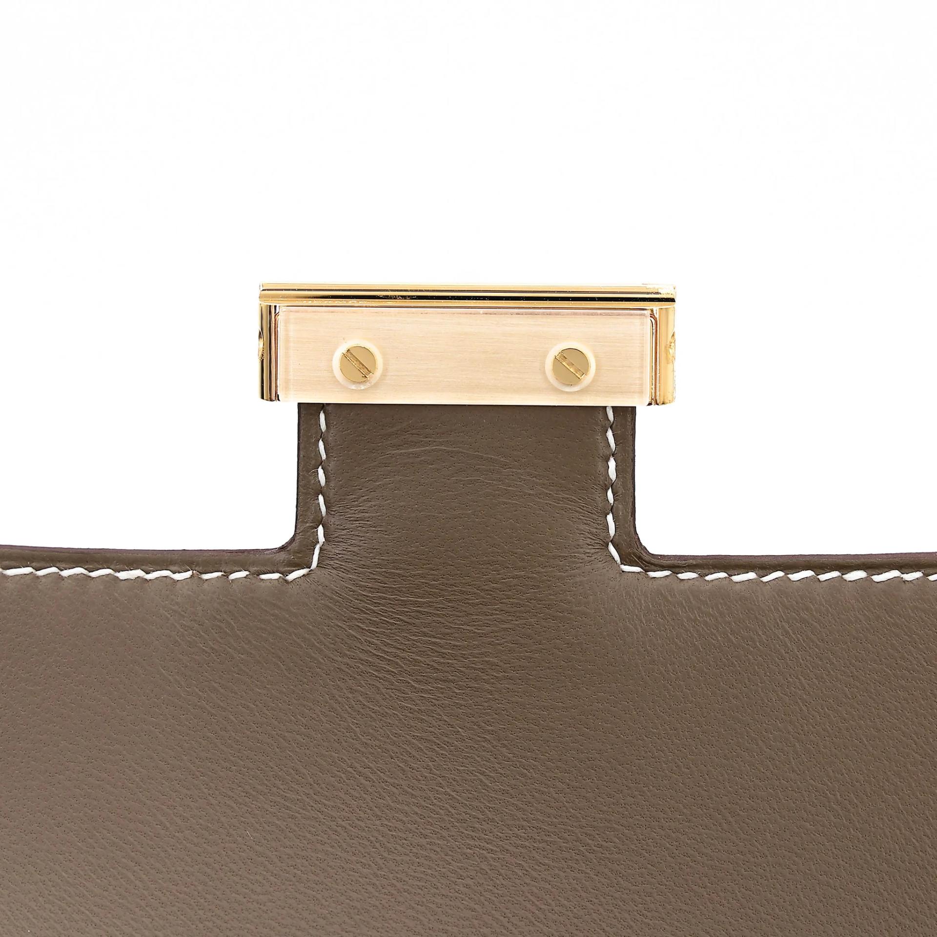 Brand New ( Rank N ) HERMÈS Constance Mini Etoupe (18) Epsom Gold hardware G (2026) - 10