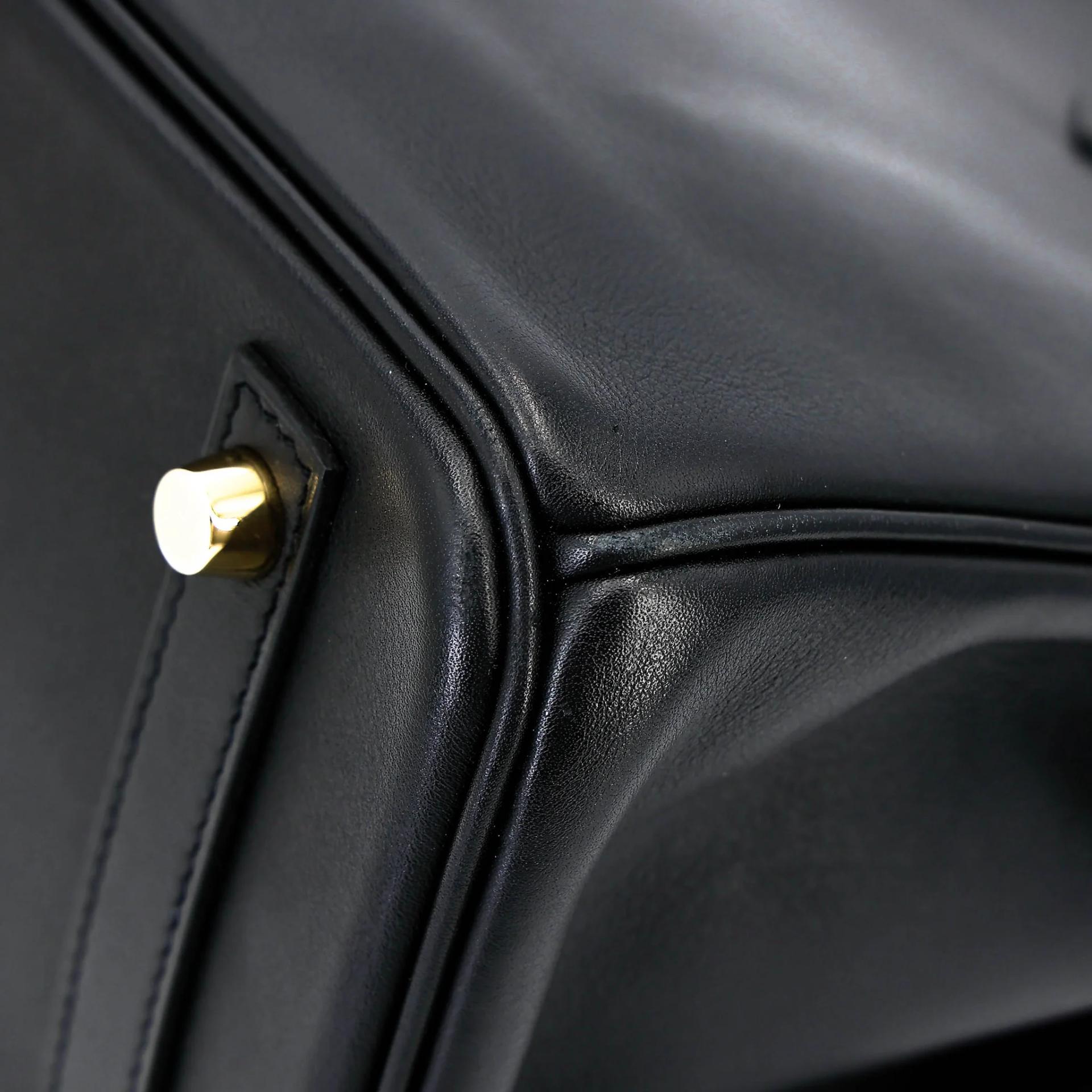 Good ( Rank AB) HERMÈS Birkin 30 Noir (89) Jonathan Gold hardware C (2018) - 10