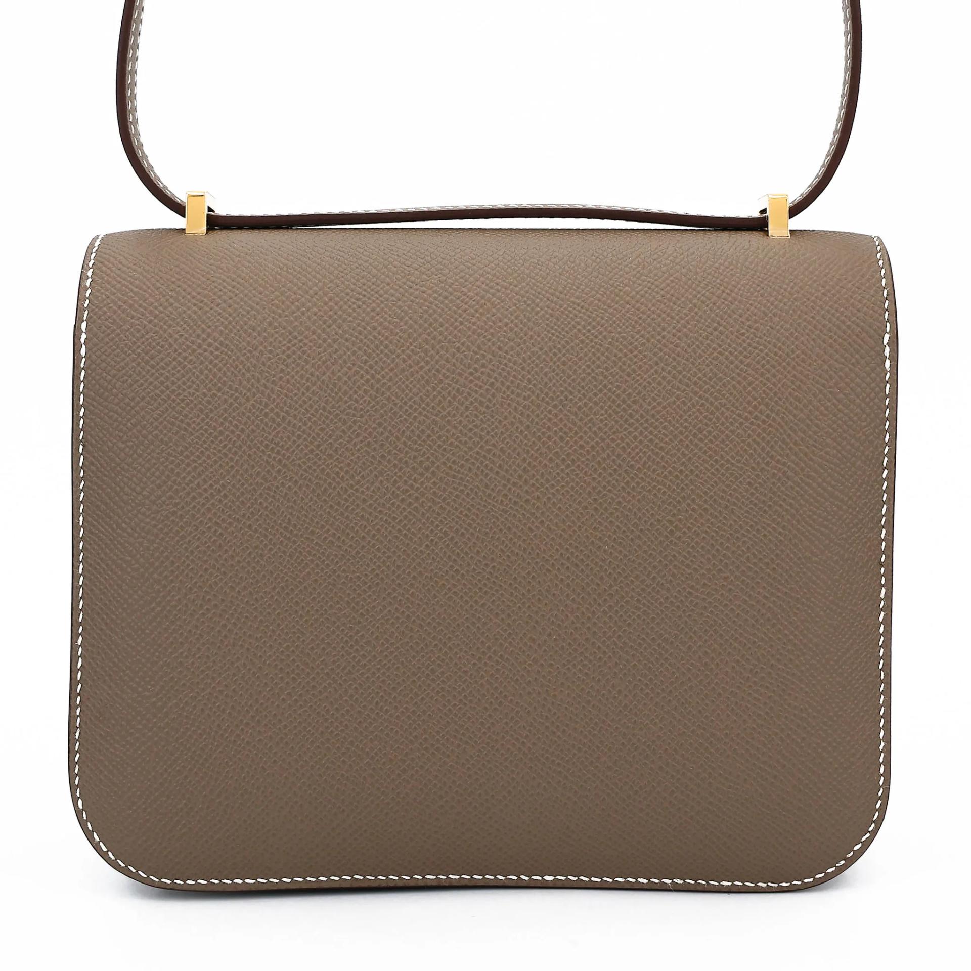 Brand New ( Rank N ) HERMÈS Constance Mini Etoupe (18) Epsom Gold hardware G (2026) - 2