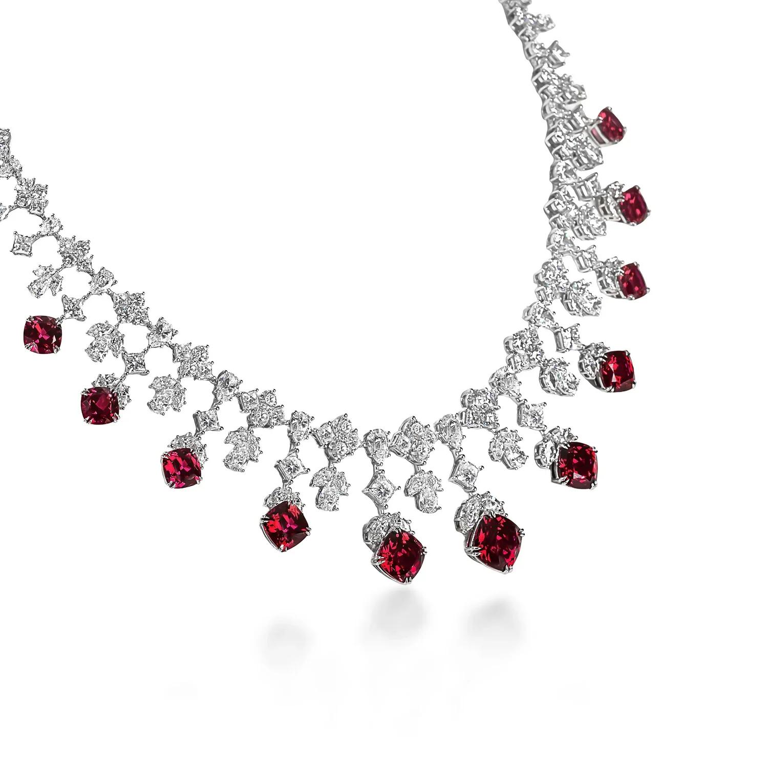 Brand New ( Rank N ) Mira Mira Premium collection Ruby Nova Necklace Red 18K White Gold - 3