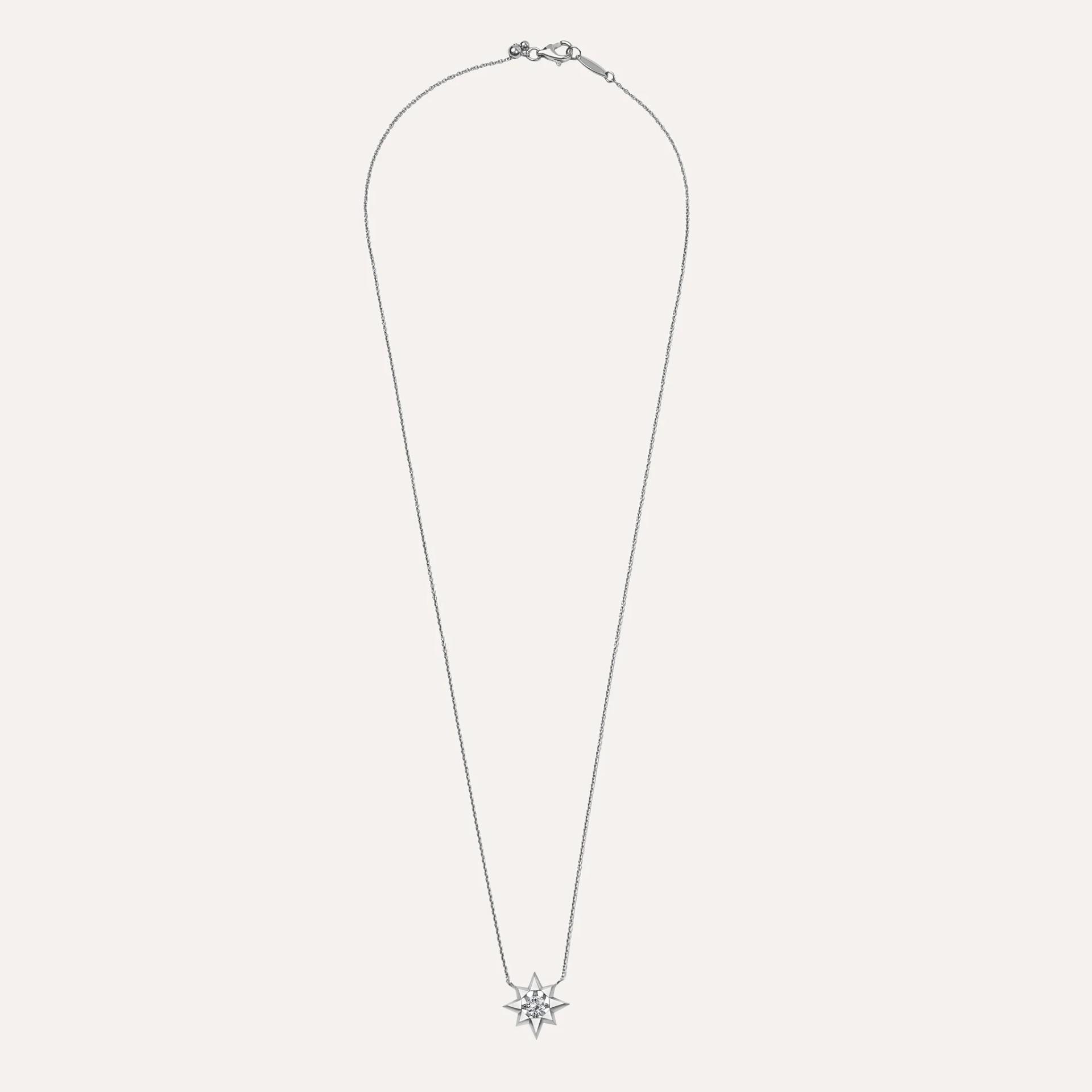 ランク N 新品 Mira Polaris ネックレス ホワイト K18ホワイトゴールド ダイヤモンド - 3