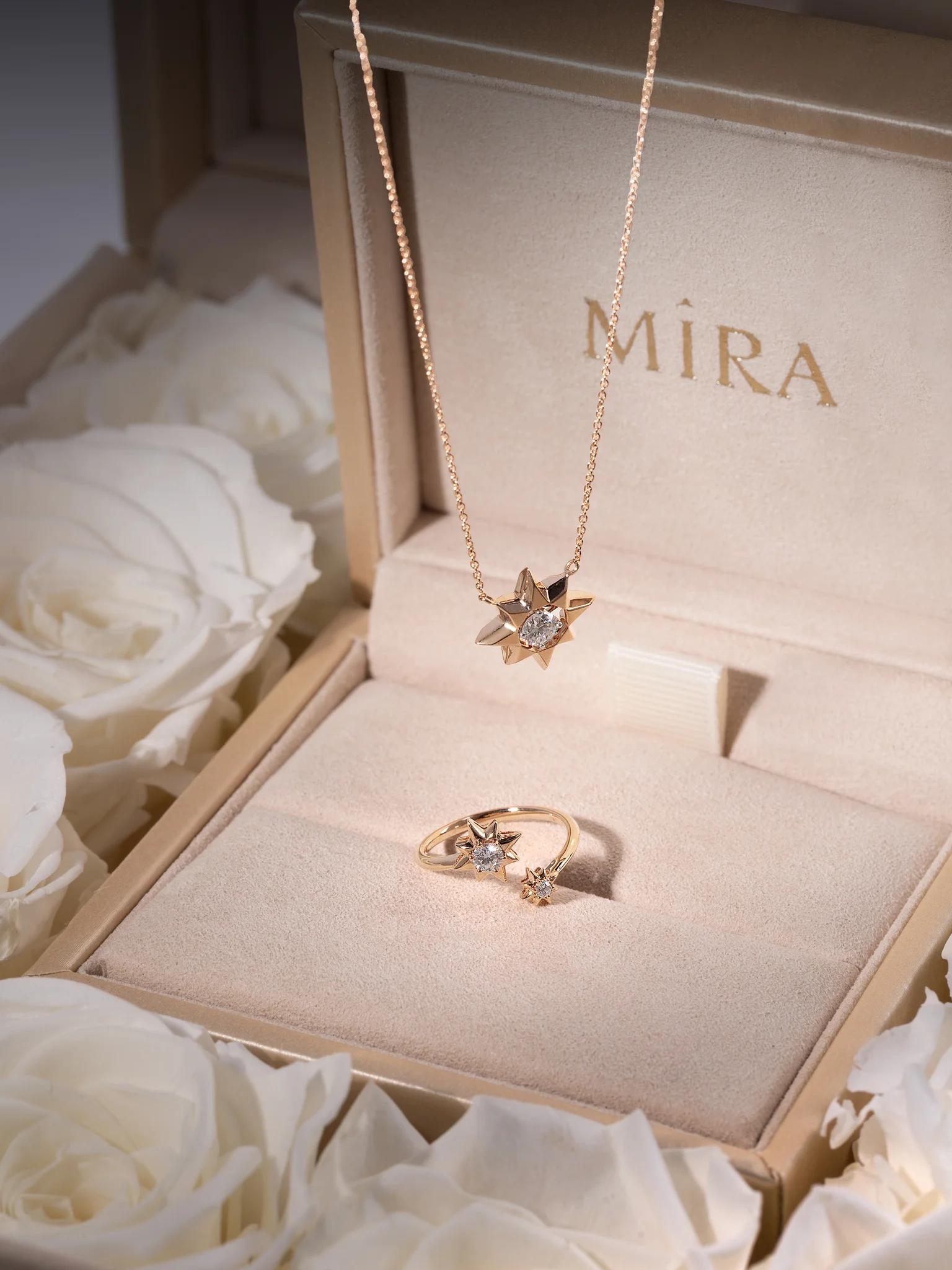 Brand New ( Rank N ) Mira Polari Necklace White 18K Rose Gold Diamond - 4