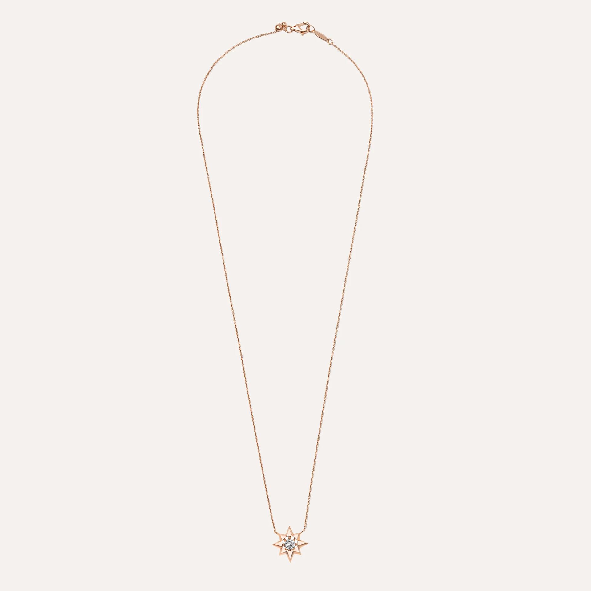 Brand New ( Rank N ) Mira Polari Necklace White 18K Rose Gold Diamond - 3