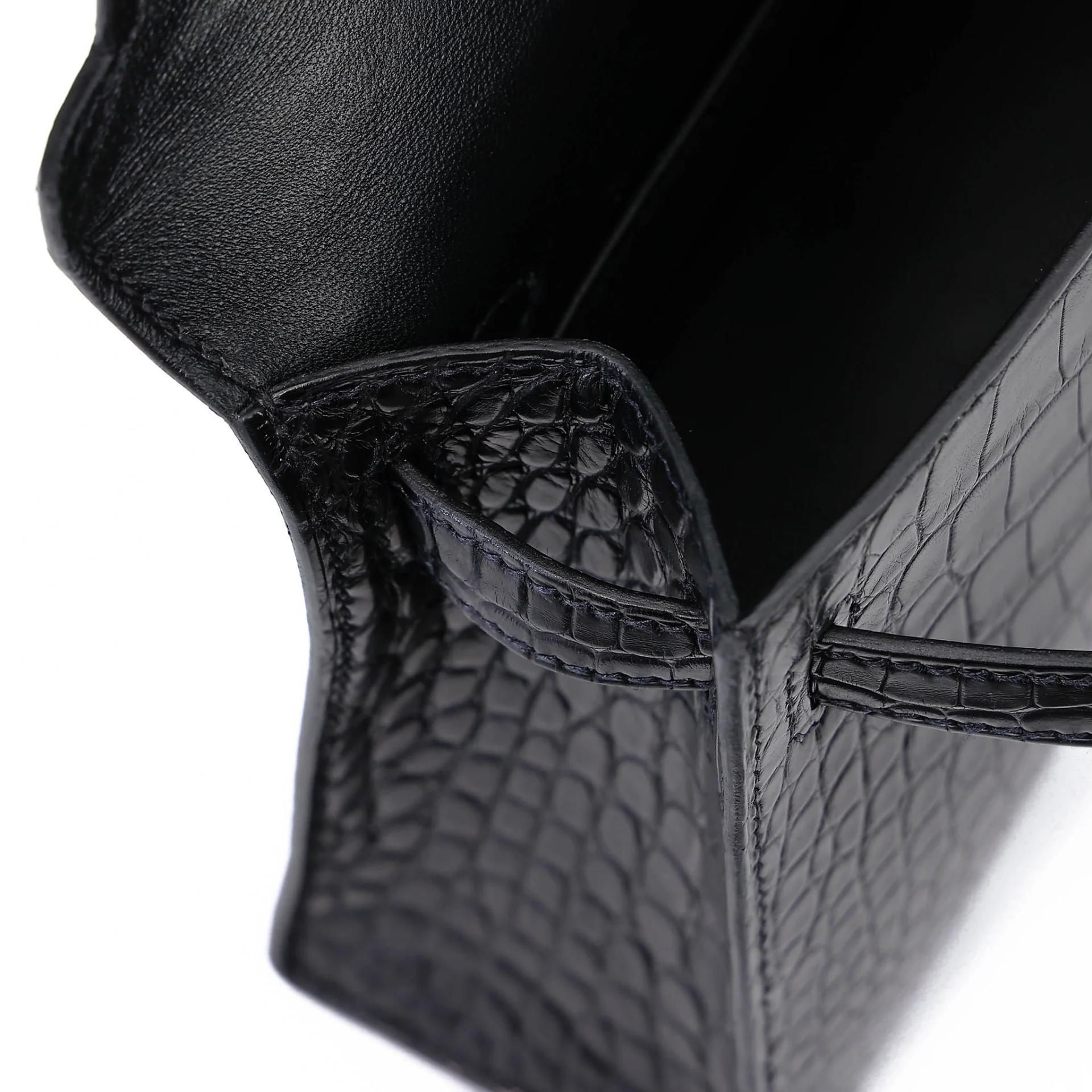 Brand New ( Rank N ) HERMÈS Mini Kelly II Noir (89) Matte Alligator Gold hardware G (2026) - 16