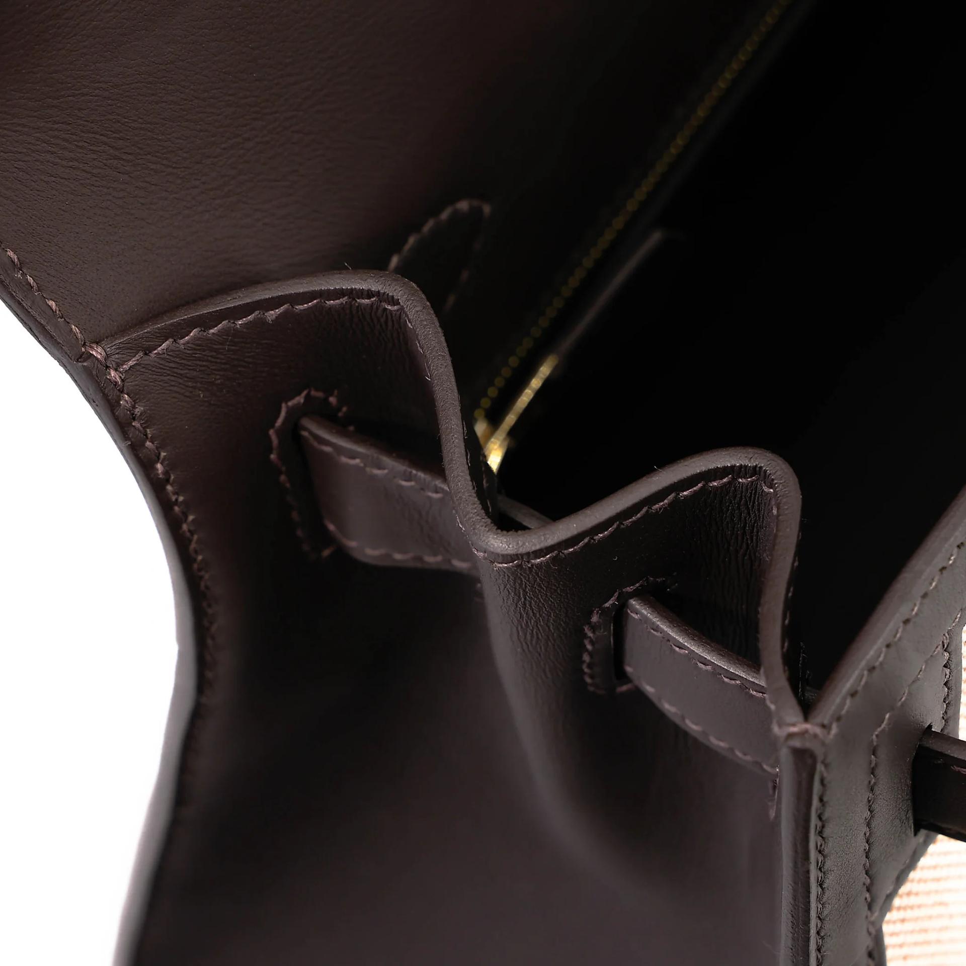 Brand New ( Rank N ) HERMÈS Kelly 28 Bai Brun(T3) Toile H canvas Swift Gold hardware K (2025) - 18