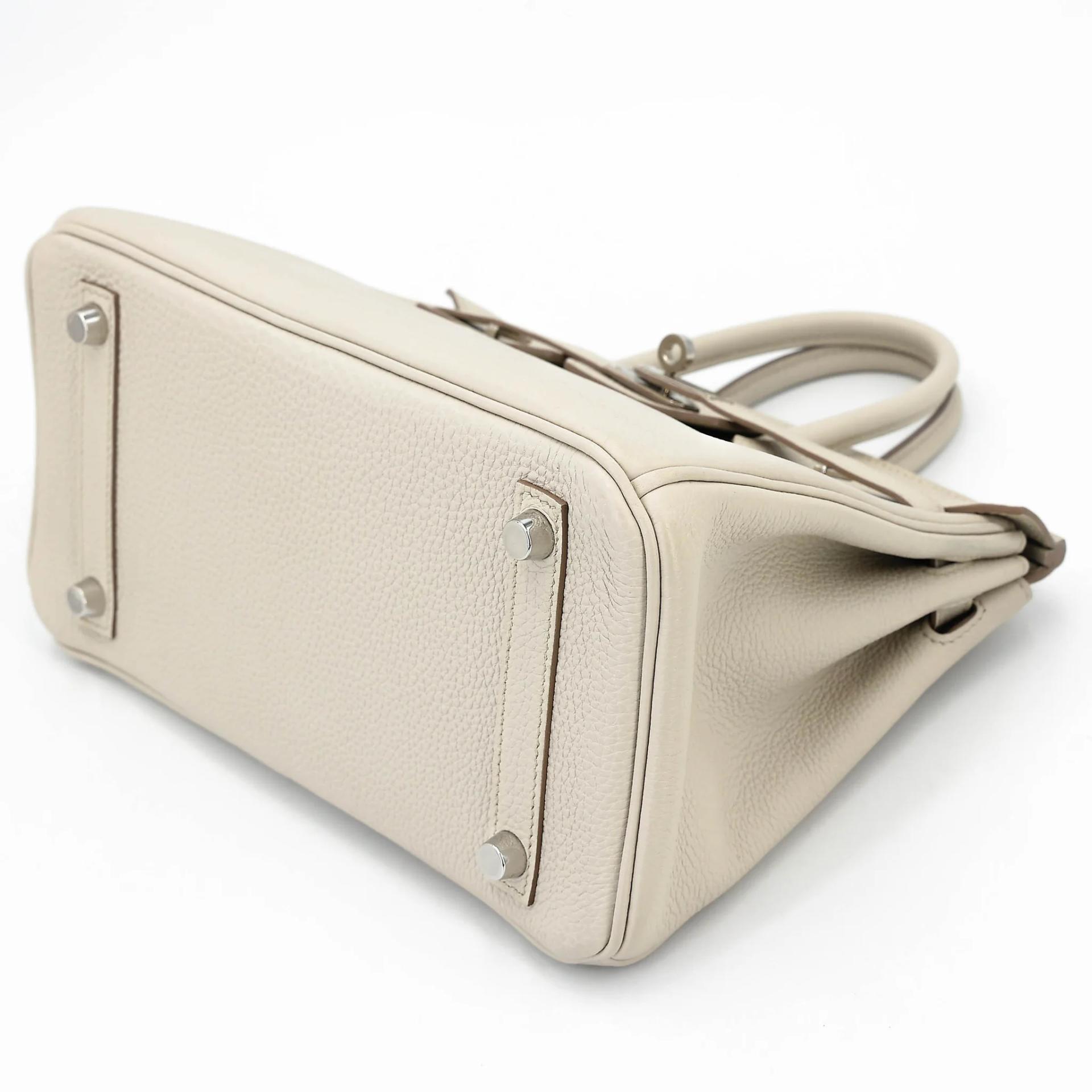 Very Good ( Rank A) HERMÈS Birkin 25 Beton (8L) Togo Palladium hardware U (2022) - 4