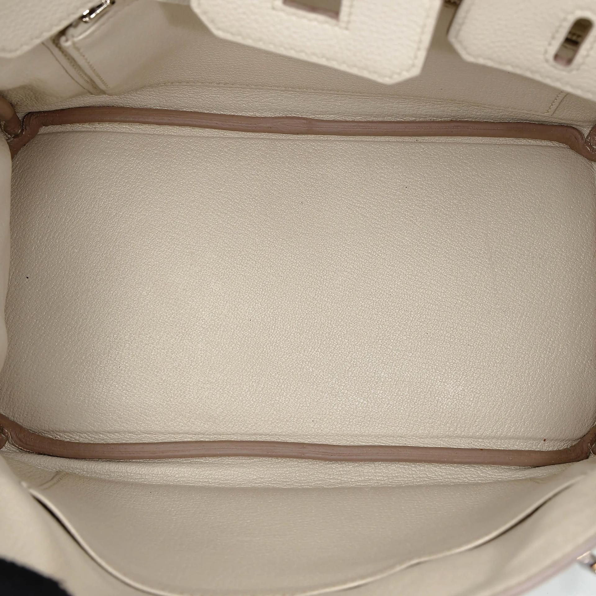 Very Good ( Rank A) HERMÈS Birkin 25 Beton (8L) Togo Palladium hardware U (2022) - 18
