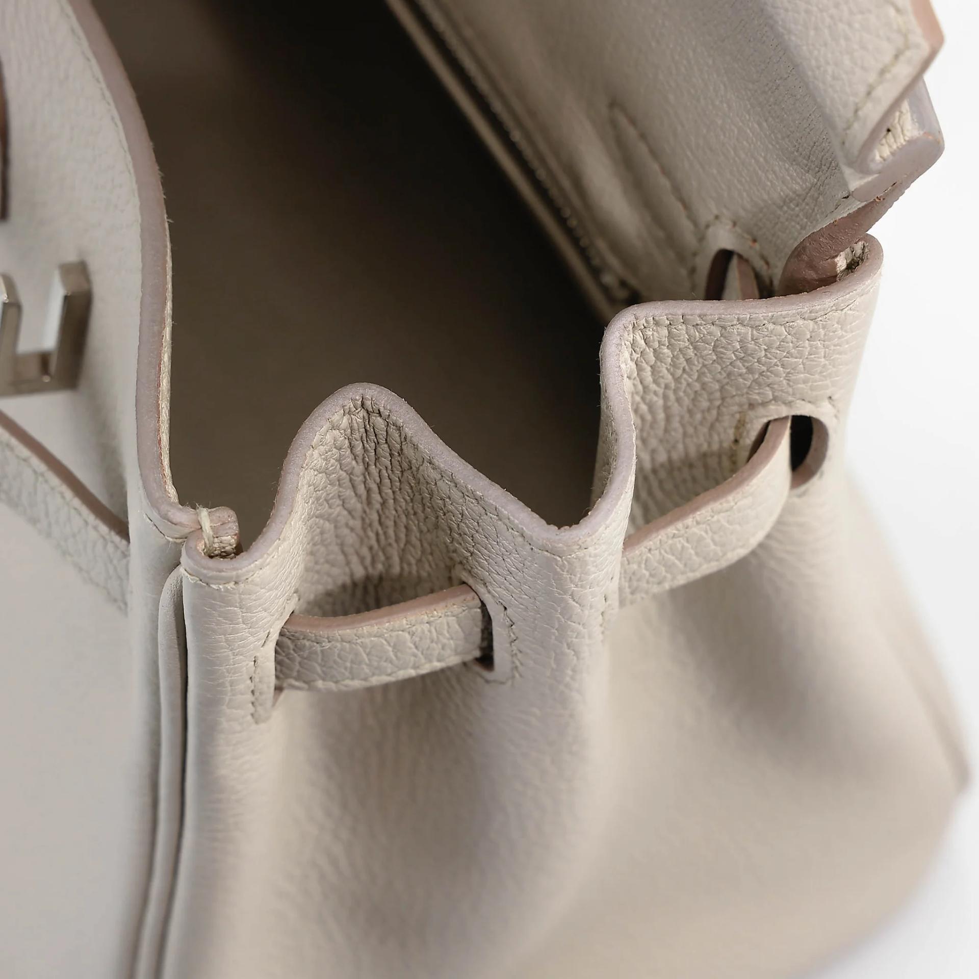 Very Good ( Rank A) HERMÈS Birkin 25 Beton (8L) Togo Palladium hardware U (2022) - 16