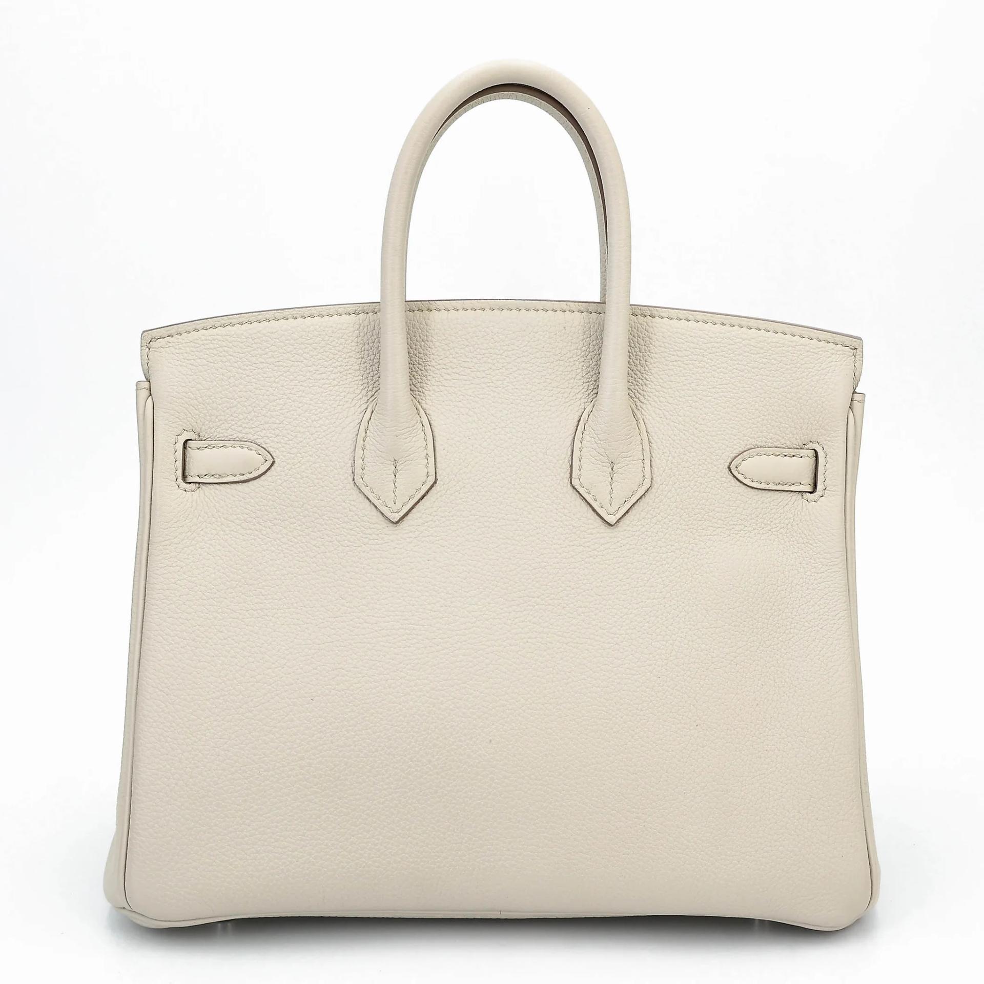 Very Good ( Rank A) HERMÈS Birkin 25 Beton (8L) Togo Palladium hardware U (2022) - 2