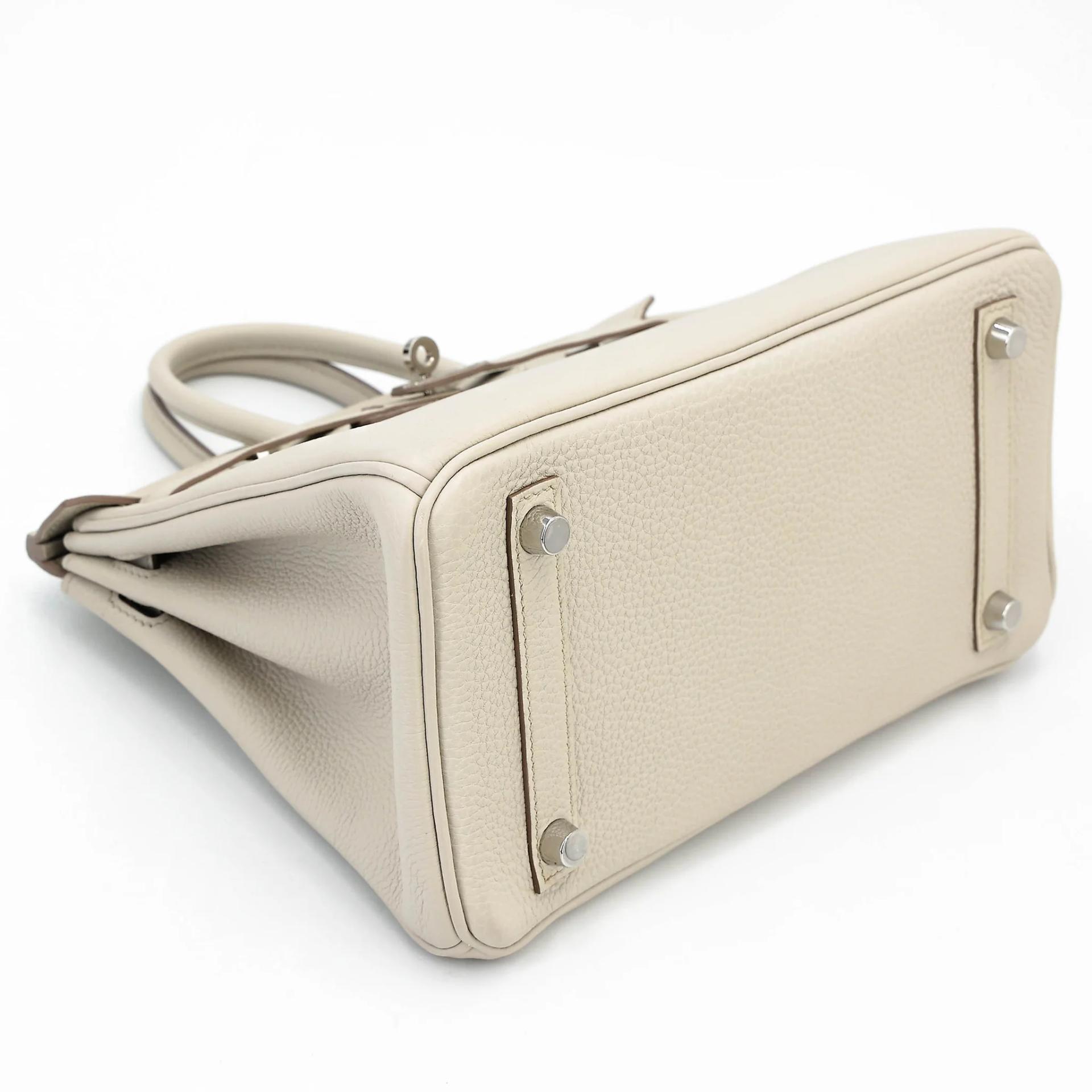Very Good ( Rank A) HERMÈS Birkin 25 Beton (8L) Togo Palladium hardware U (2022) - 5