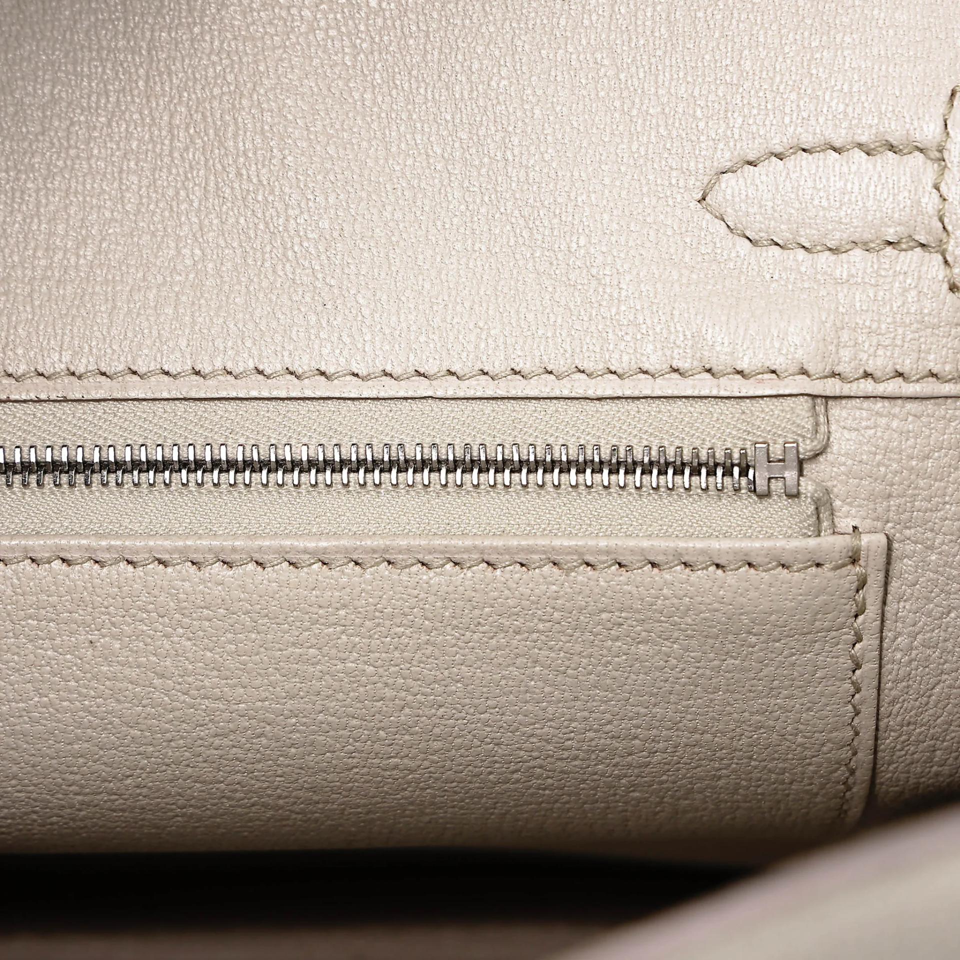 Very Good ( Rank A) HERMÈS Birkin 25 Beton (8L) Togo Palladium hardware U (2022) - 14