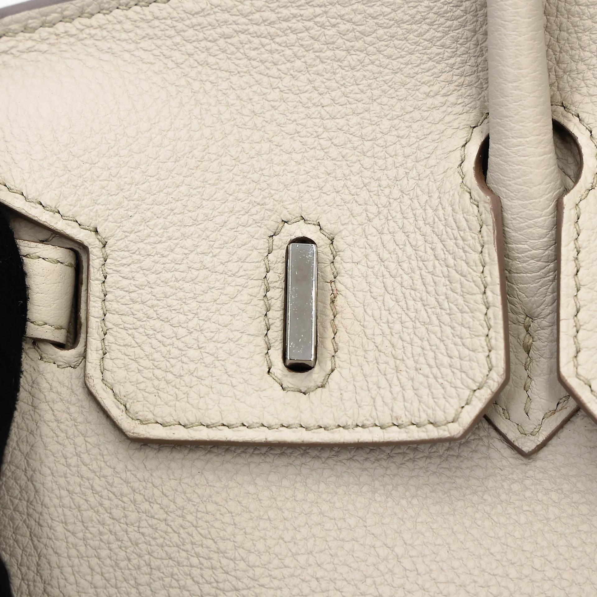 Very Good ( Rank A) HERMÈS Birkin 25 Beton (8L) Togo Palladium hardware U (2022) - 10