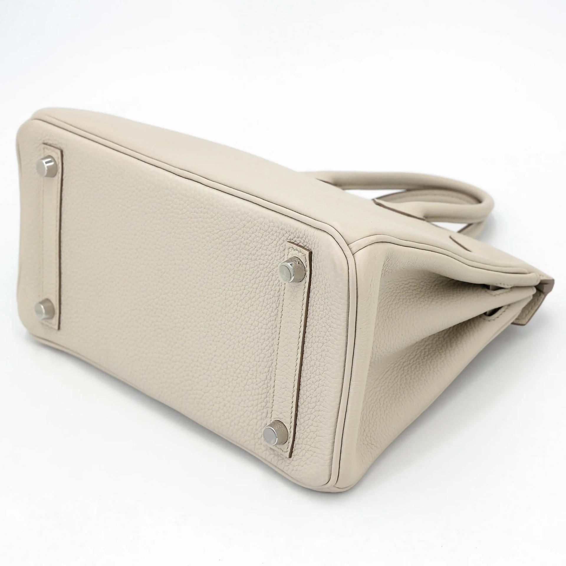 Very Good ( Rank A) HERMÈS Birkin 25 Beton (8L) Togo Palladium hardware U (2022) - 6