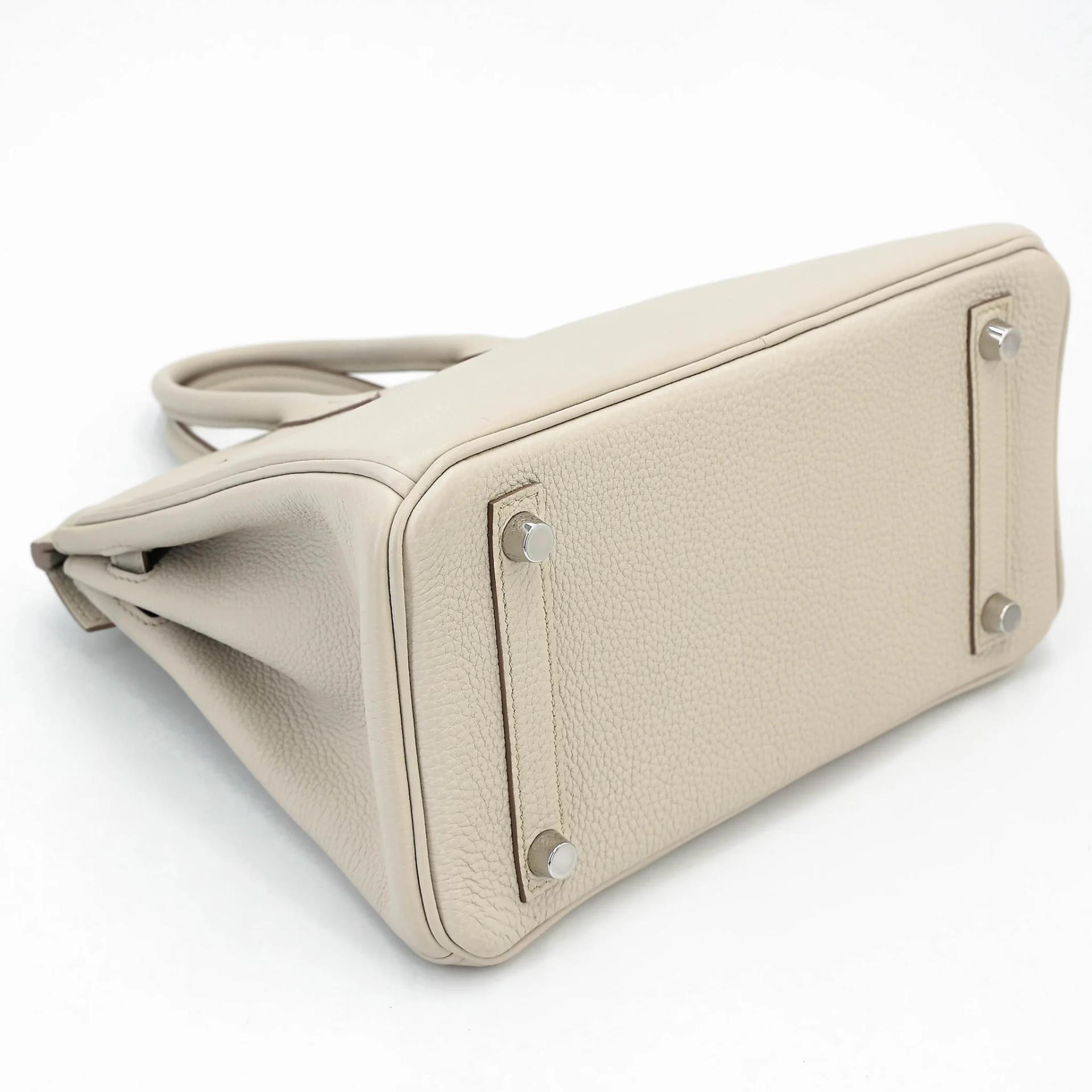 Very Good ( Rank A) HERMÈS Birkin 25 Beton (8L) Togo Palladium hardware U (2022) - 7