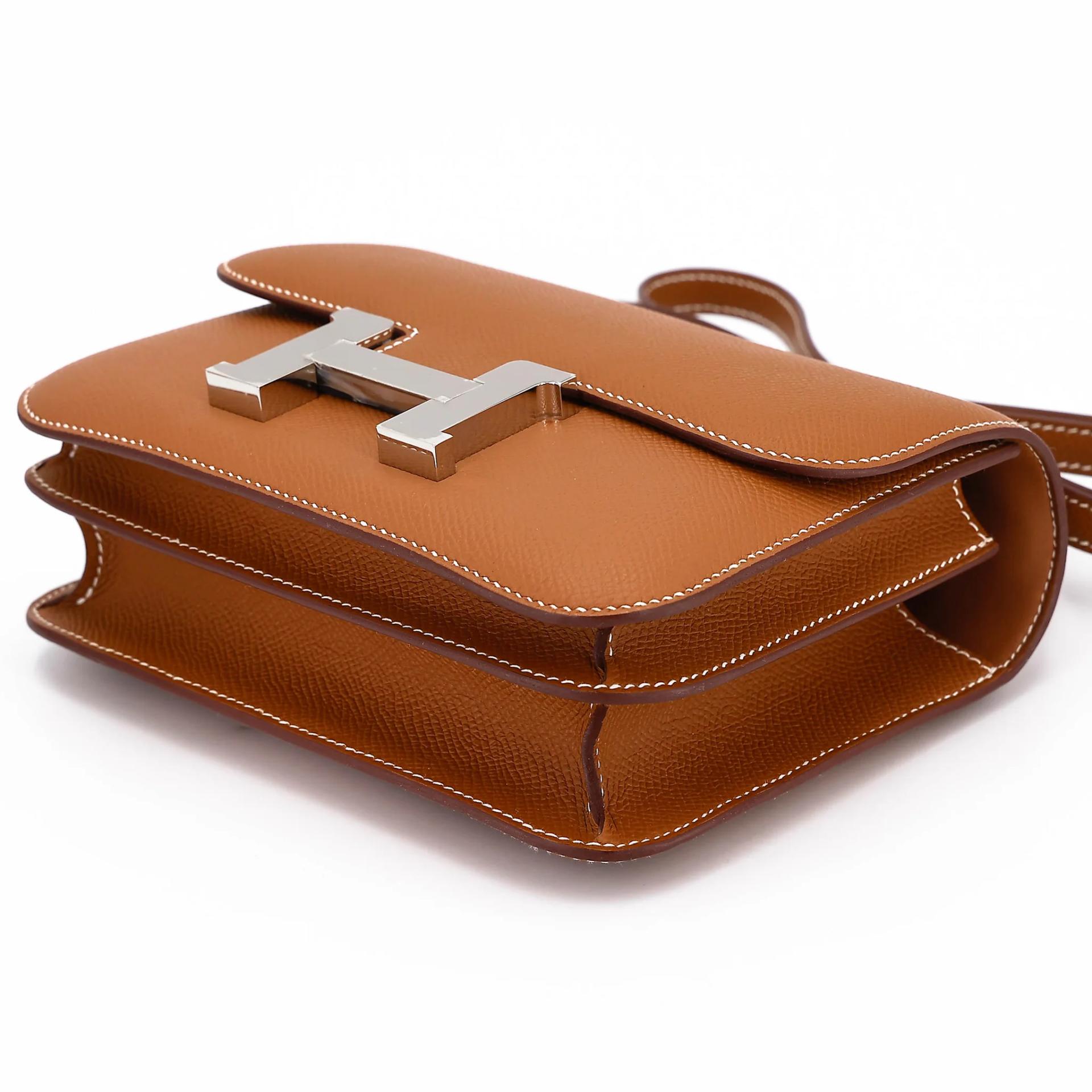 Unused ( Rank NS ) HERMÈS Constance Mini Gold (37) Epsom Palladium hardware K (2025) - 5
