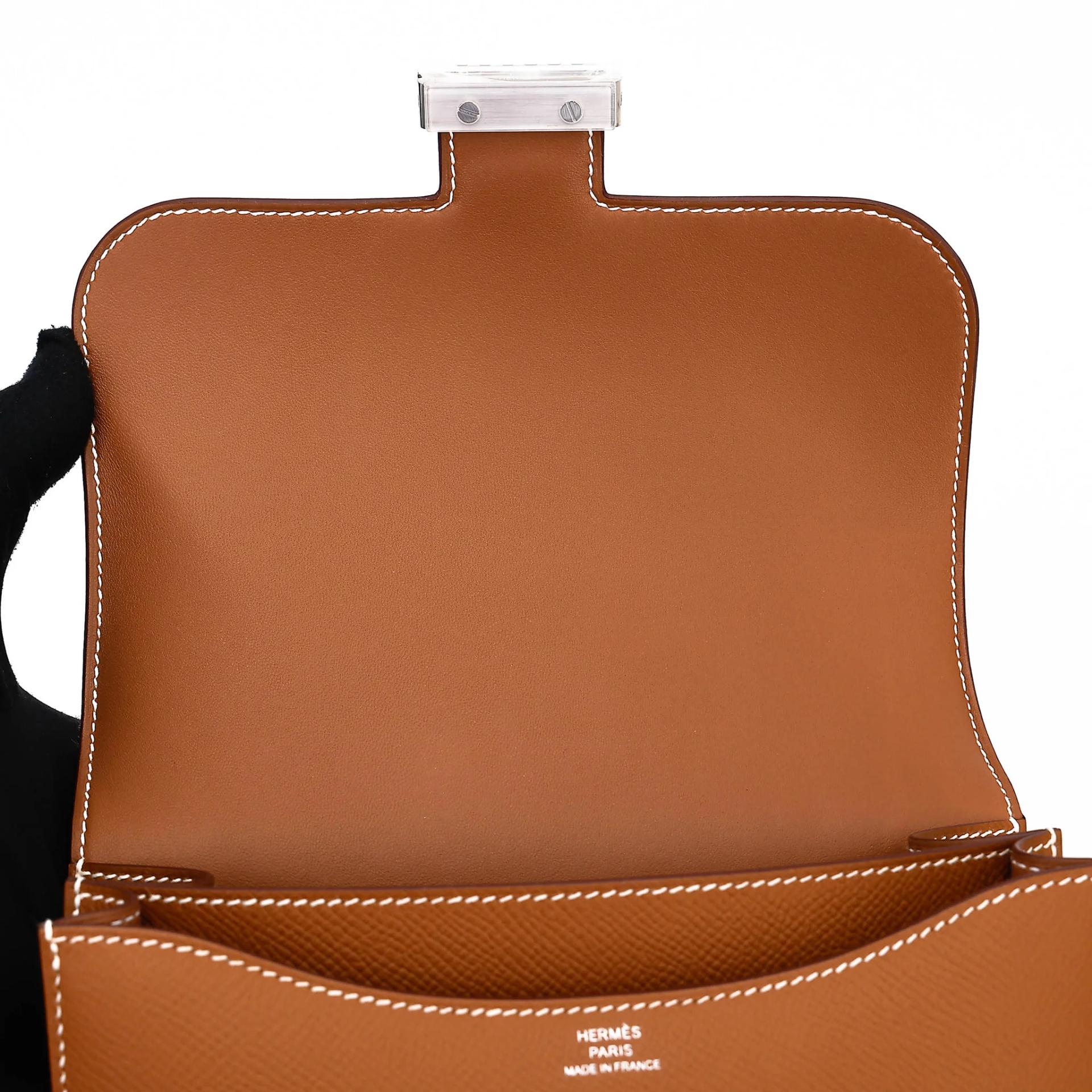 Unused ( Rank NS ) HERMÈS Constance Mini Gold (37) Epsom Palladium hardware K (2025) - 12