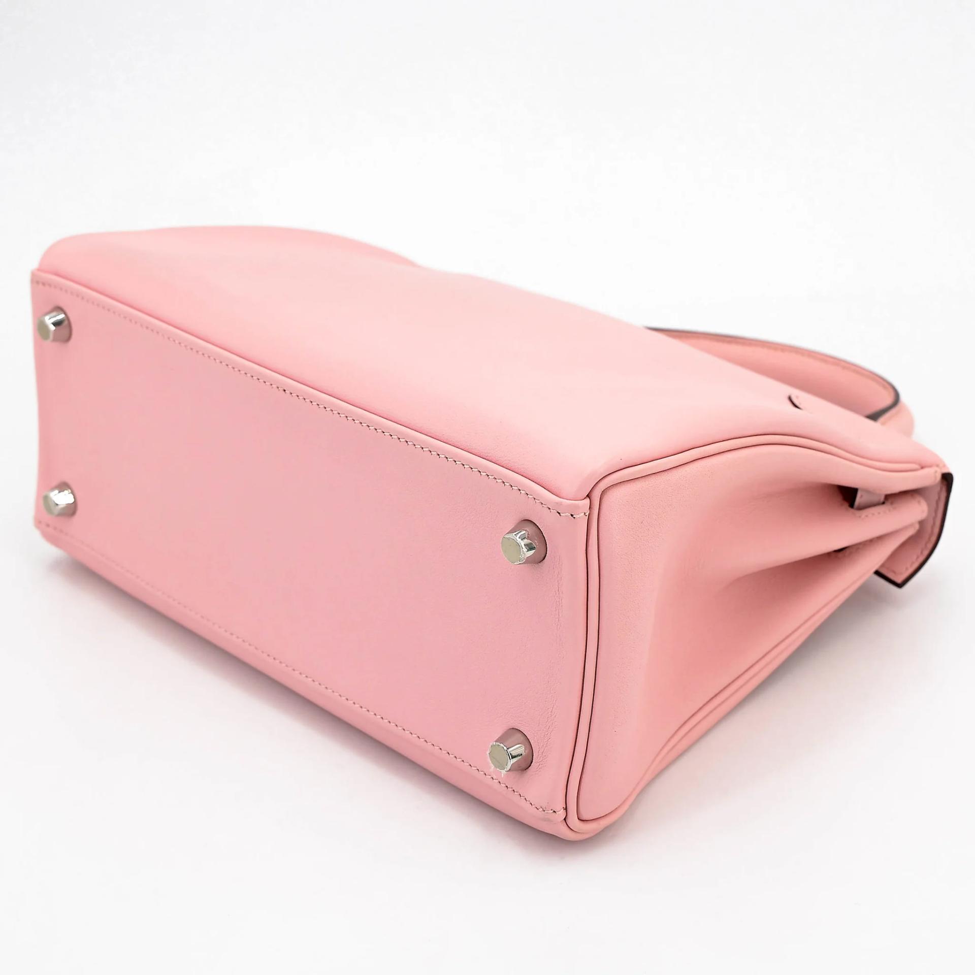 Very Good ( Rank A) HERMÈS Kelly 25 Rose Sakura (3Q) Swift Palladium hardware T (2015) - 6