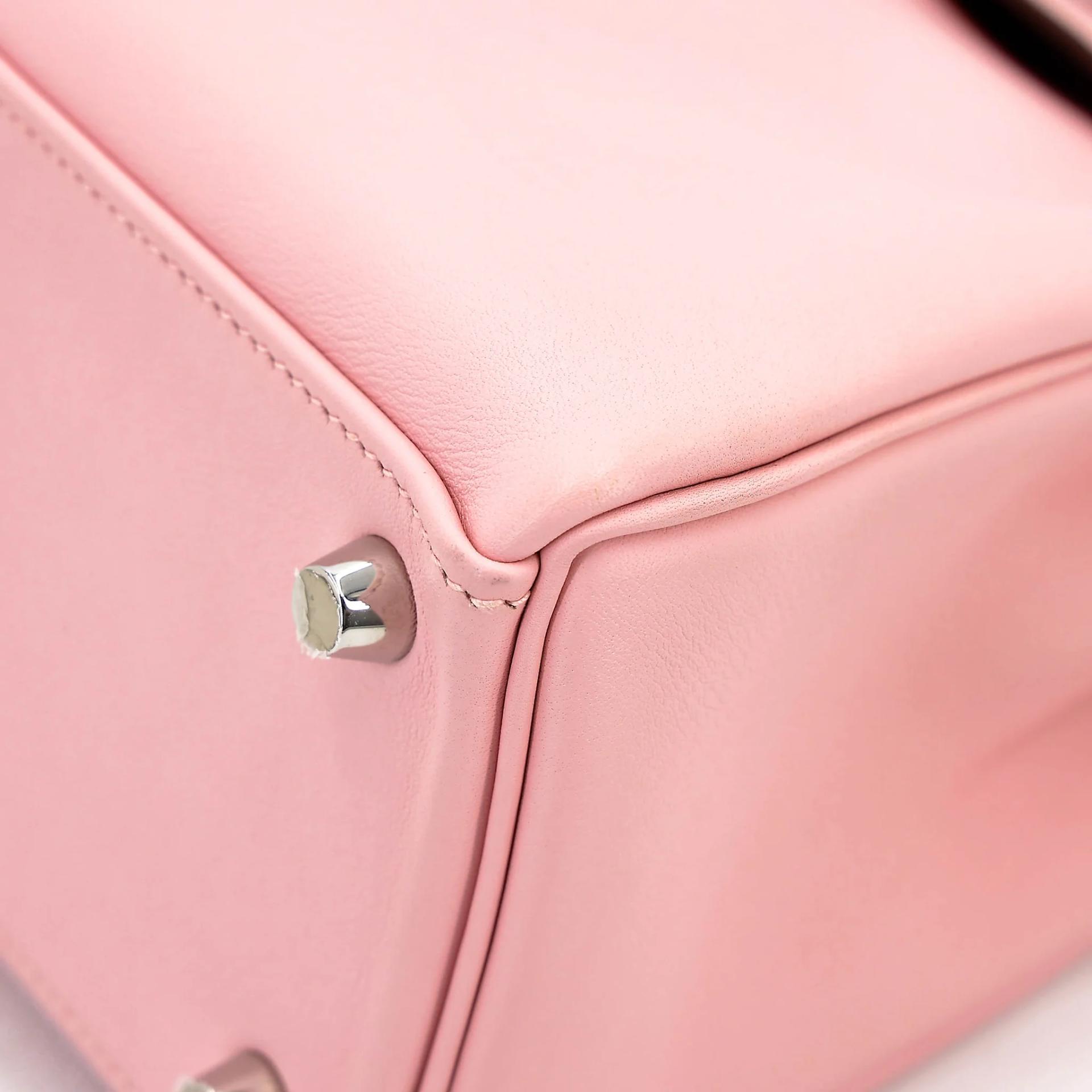 Very Good ( Rank A) HERMÈS Kelly 25 Rose Sakura (3Q) Swift Palladium hardware T (2015) - 8