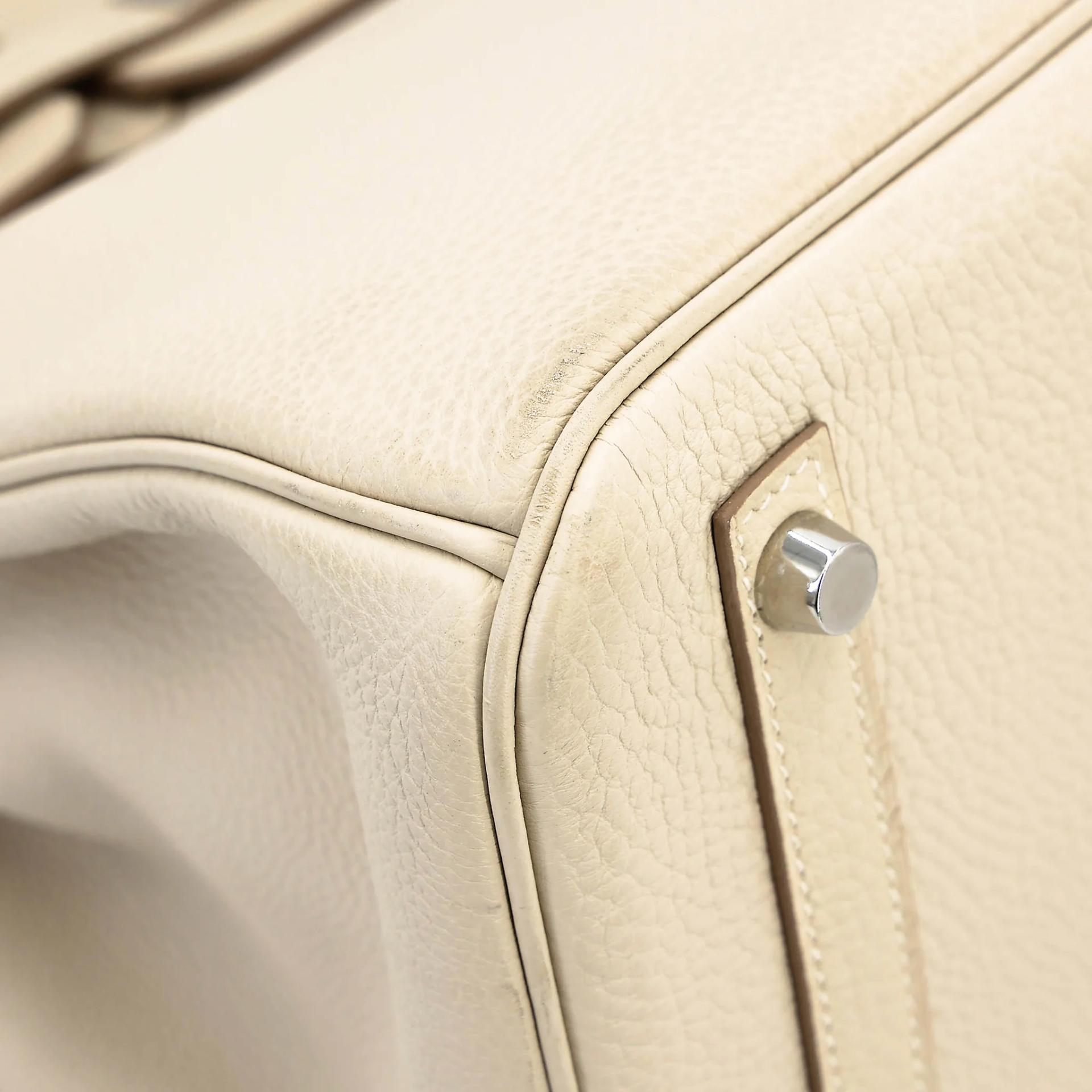 Very Good ( Rank A) HERMÈS Birkin 30 Craie (10) Togo Palladium hardware X (2016) - 9