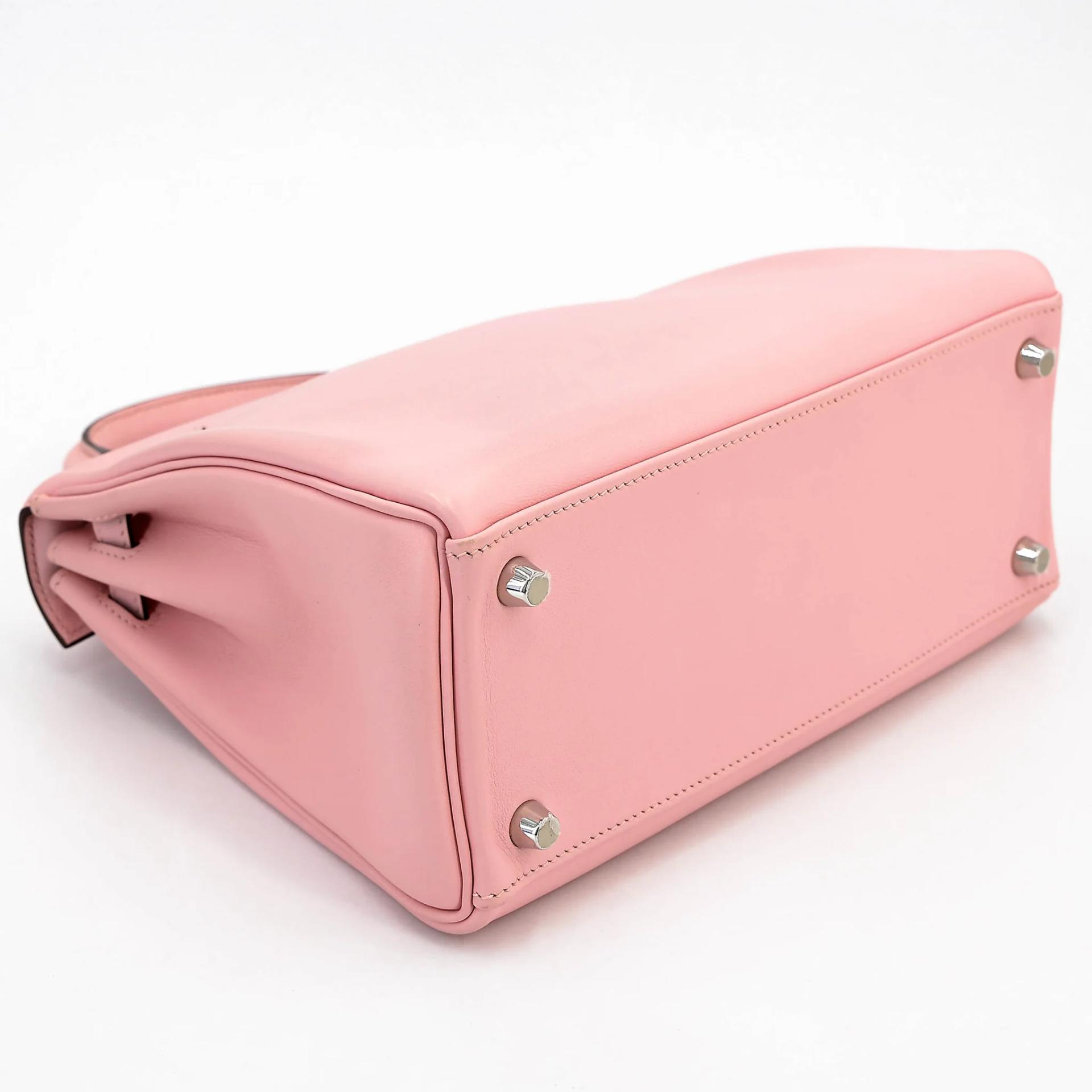 Very Good ( Rank A) HERMÈS Kelly 25 Rose Sakura (3Q) Swift Palladium hardware T (2015) - 7