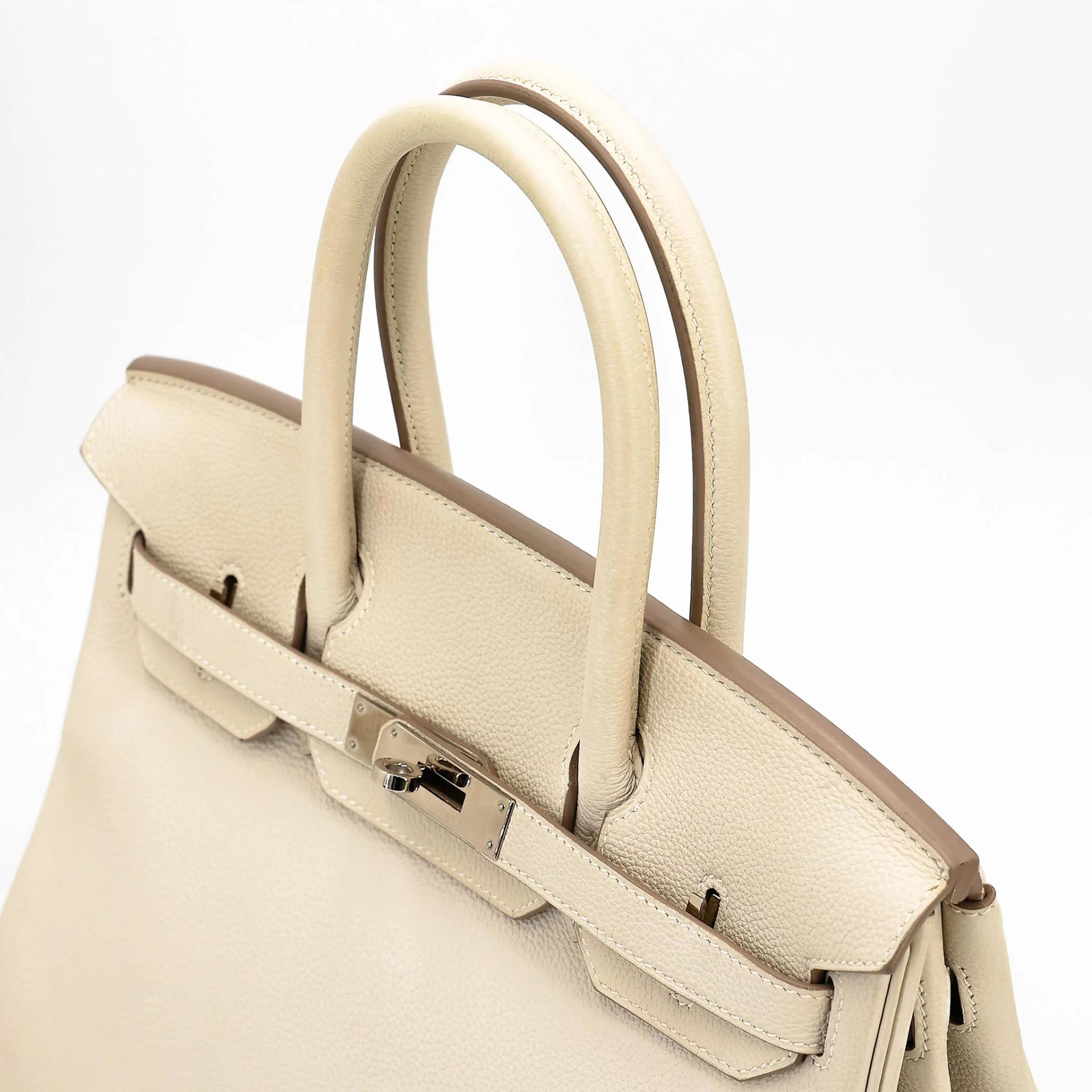 Very Good ( Rank A) HERMÈS Birkin 30 Craie (10) Togo Palladium hardware X (2016) - 3