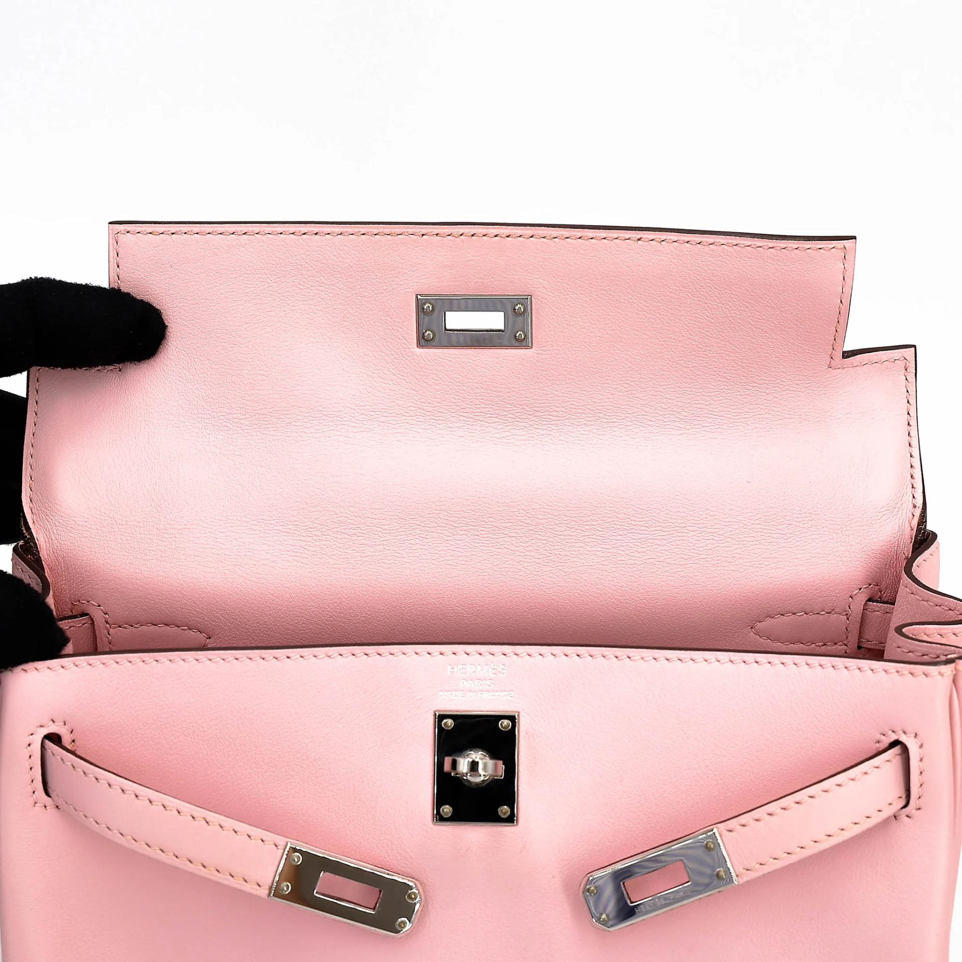 Very Good ( Rank A) HERMÈS Kelly 25 Rose Sakura (3Q) Swift Palladium hardware T (2015) - 18