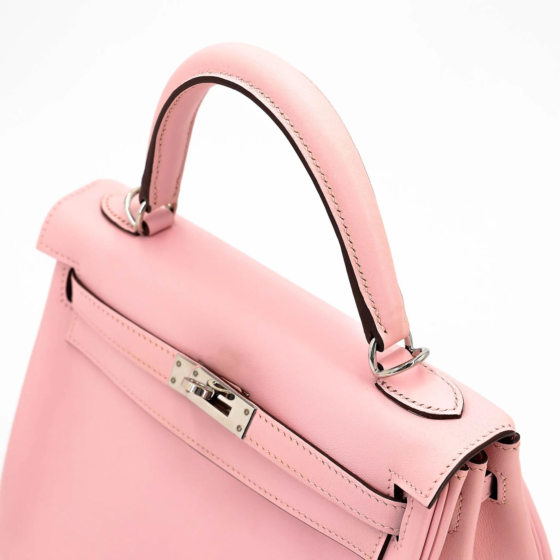 Very Good ( Rank A) HERMÈS Kelly 25 Rose Sakura (3Q) Swift Palladium hardware T (2015) - 3
