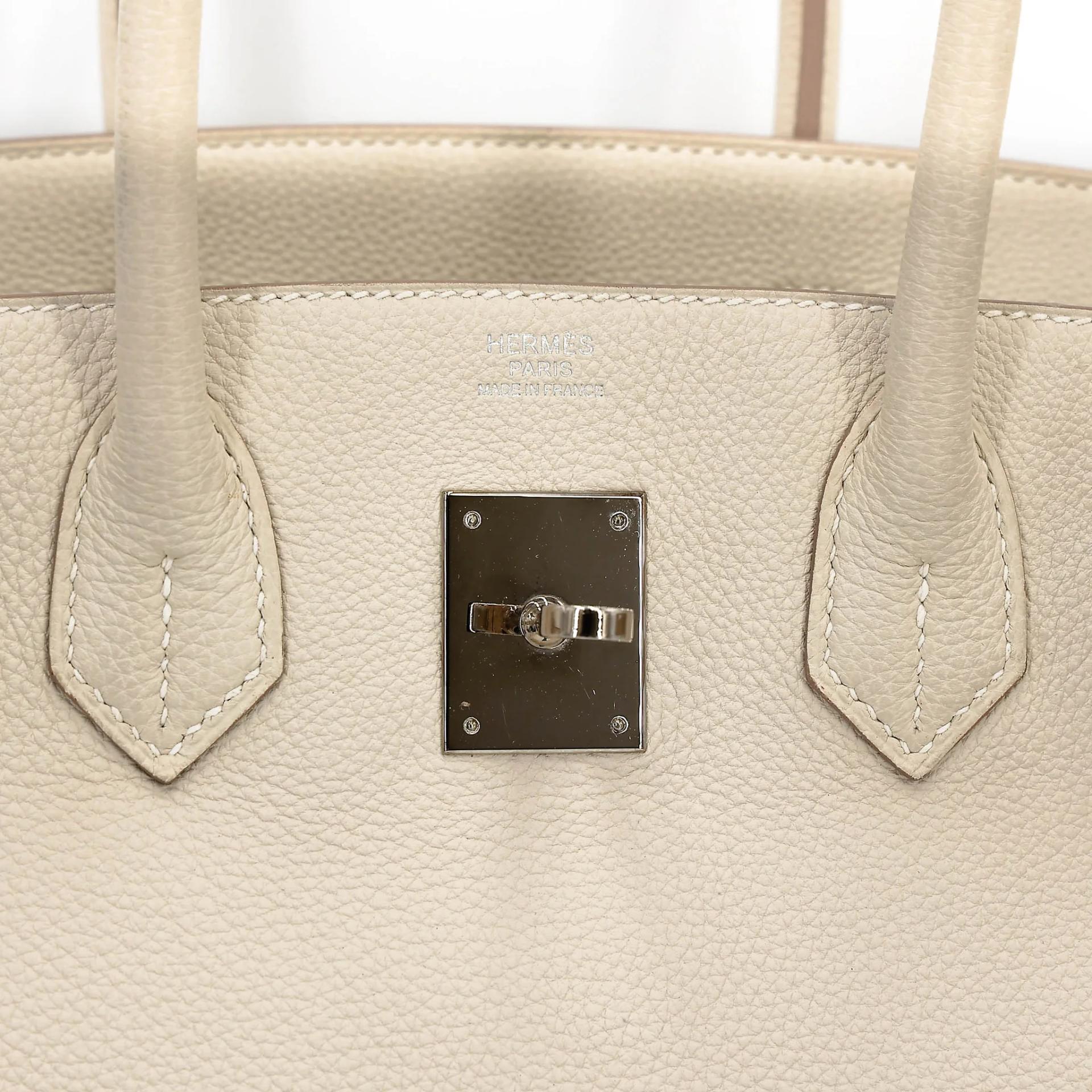 Very Good ( Rank A) HERMÈS Birkin 30 Craie (10) Togo Palladium hardware X (2016) - 20