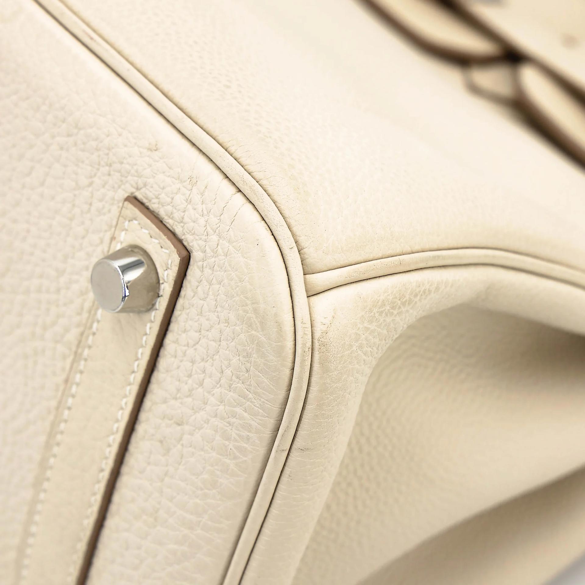 Very Good ( Rank A) HERMÈS Birkin 30 Craie (10) Togo Palladium hardware X (2016) - 8