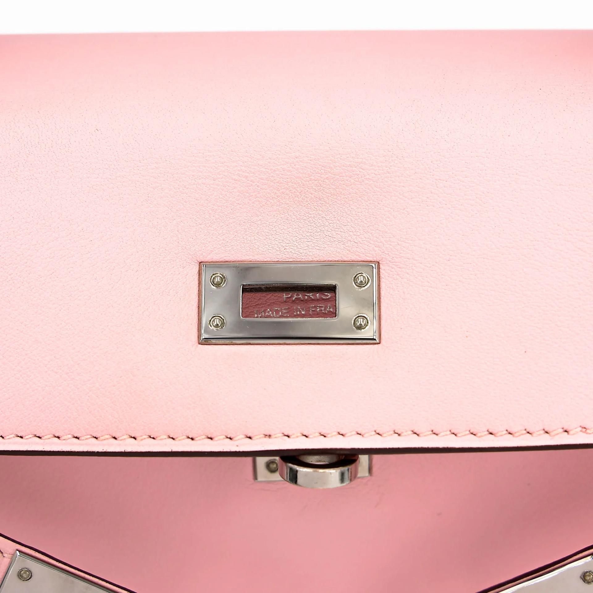 Very Good ( Rank A) HERMÈS Kelly 25 Rose Sakura (3Q) Swift Palladium hardware T (2015) - 16