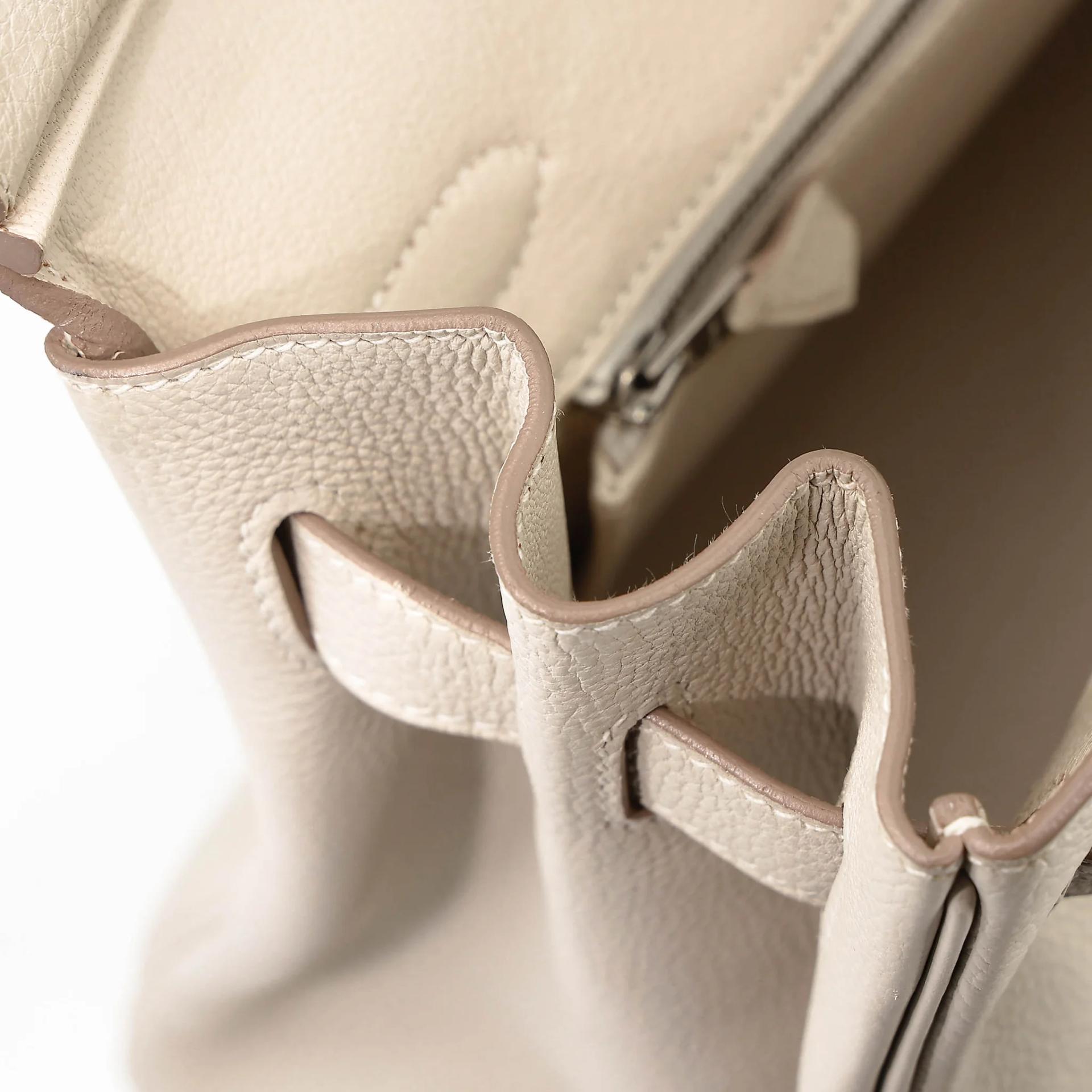 Very Good ( Rank A) HERMÈS Birkin 30 Craie (10) Togo Palladium hardware X (2016) - 24