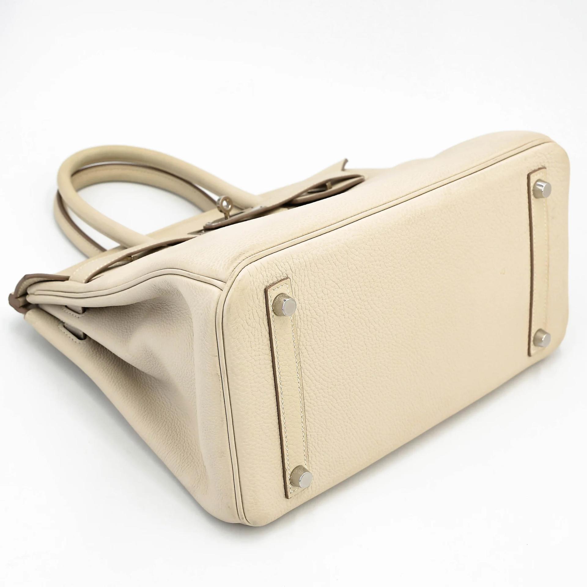 Very Good ( Rank A) HERMÈS Birkin 30 Craie (10) Togo Palladium hardware X (2016) - 5