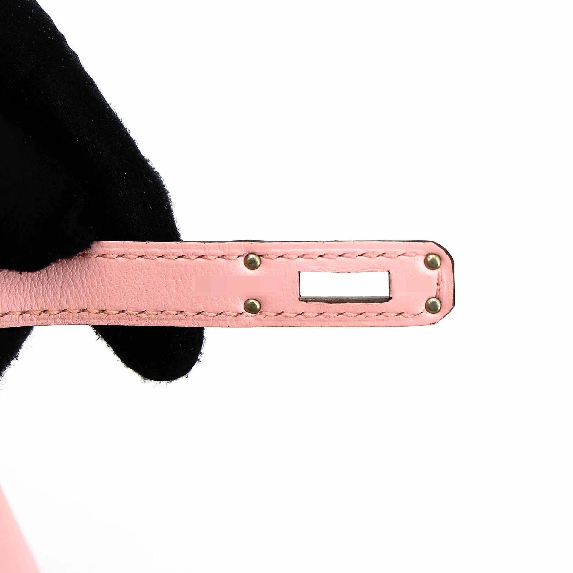 Very Good ( Rank A) HERMÈS Kelly 25 Rose Sakura (3Q) Swift Palladium hardware T (2015) - 14