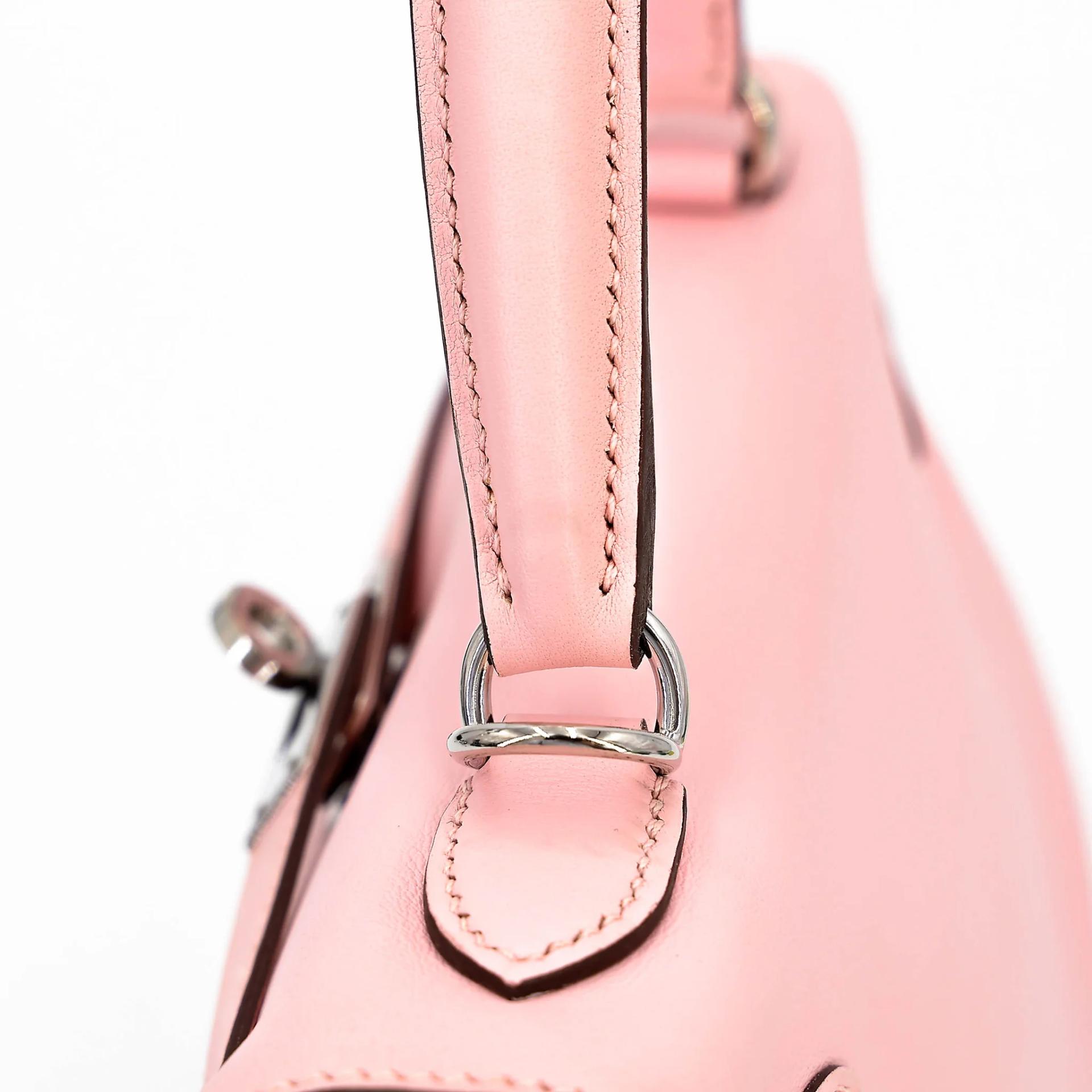 Very Good ( Rank A) HERMÈS Kelly 25 Rose Sakura (3Q) Swift Palladium hardware T (2015) - 12