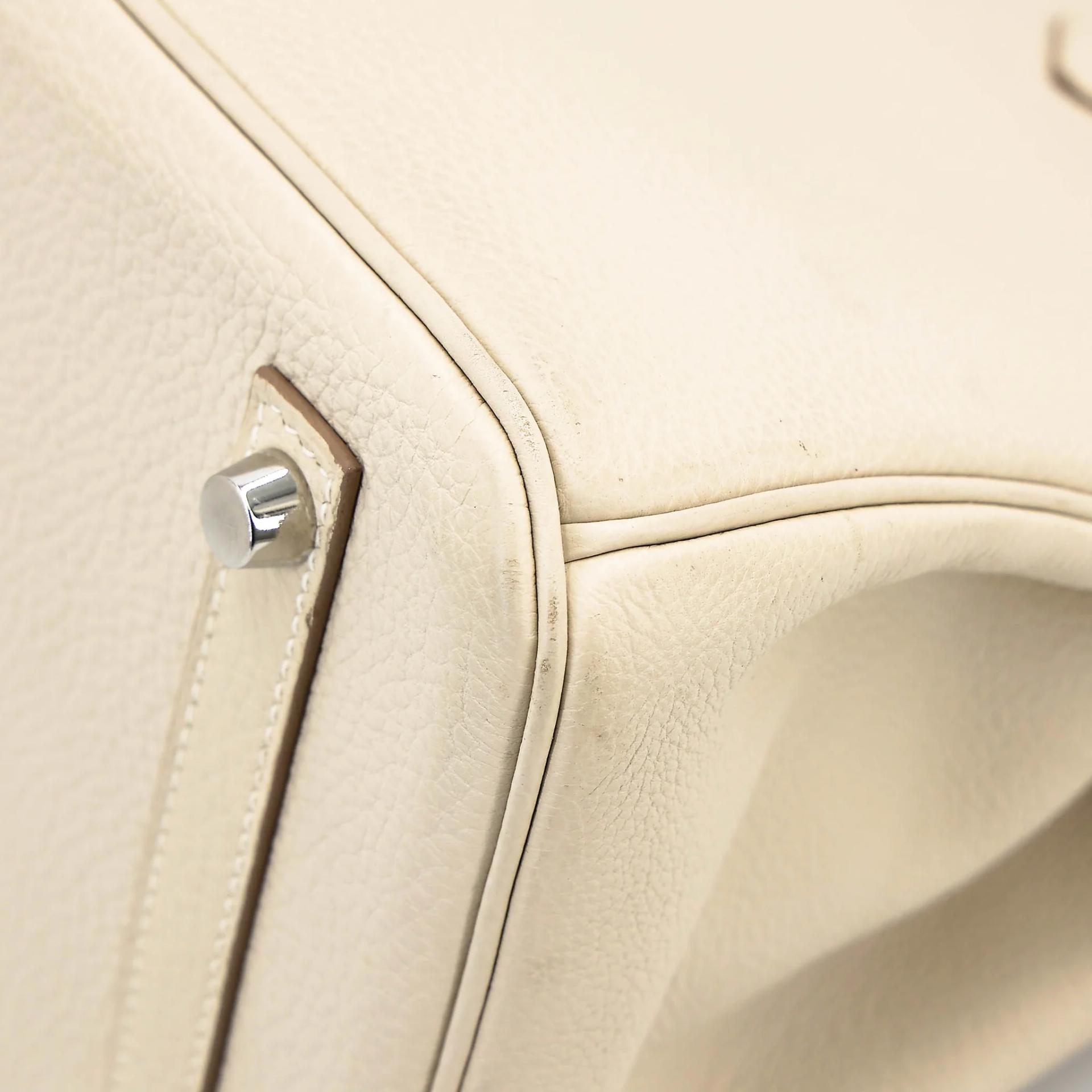 Very Good ( Rank A) HERMÈS Birkin 30 Craie (10) Togo Palladium hardware X (2016) - 10