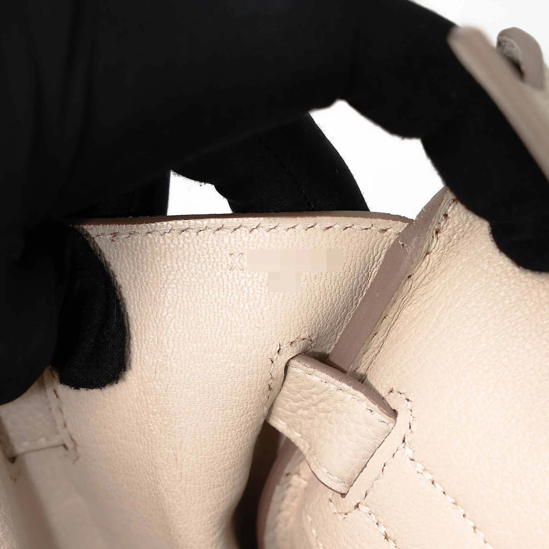 Very Good ( Rank A) HERMÈS Birkin 30 Craie (10) Togo Palladium hardware X (2016) - 22