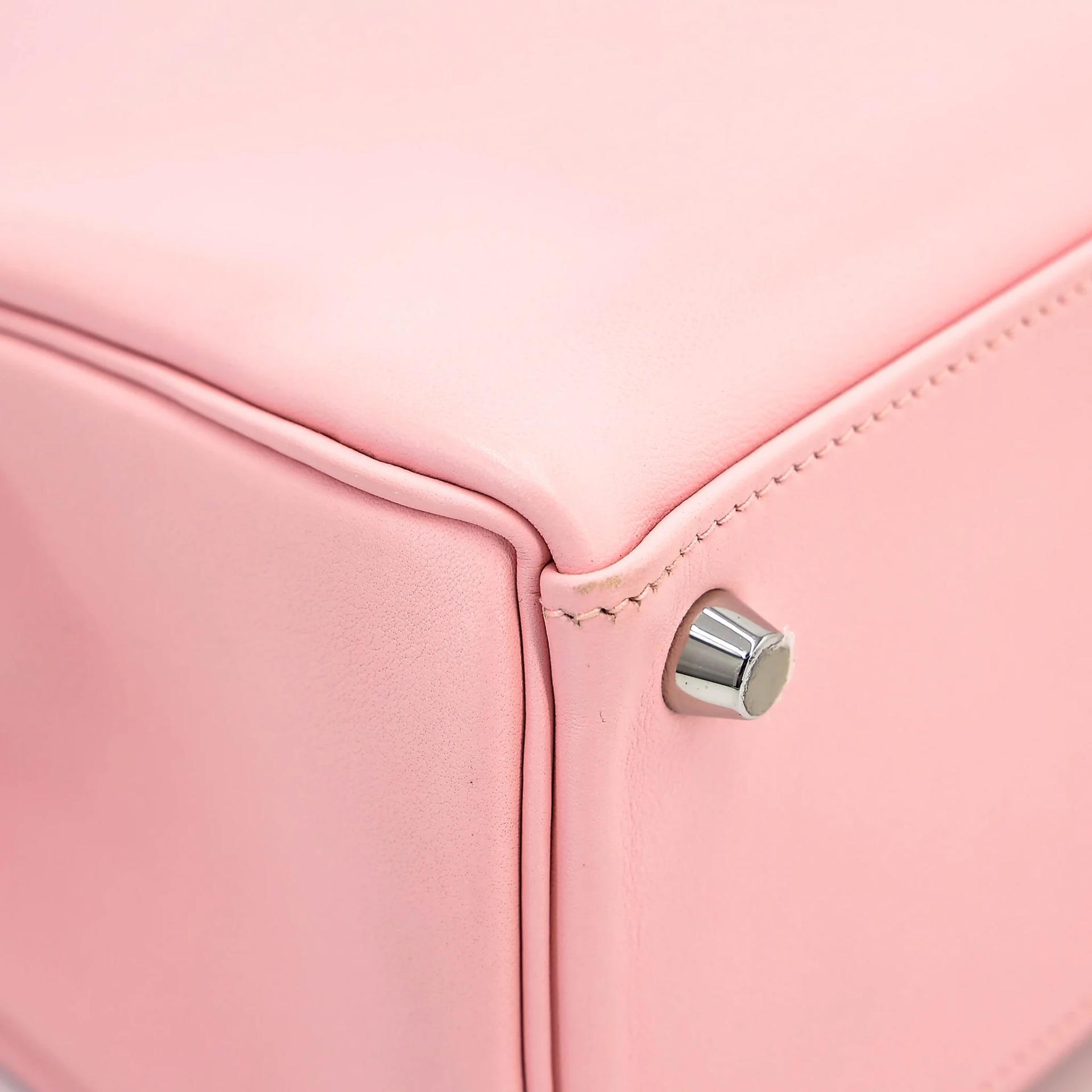 Very Good ( Rank A) HERMÈS Kelly 25 Rose Sakura (3Q) Swift Palladium hardware T (2015) - 11