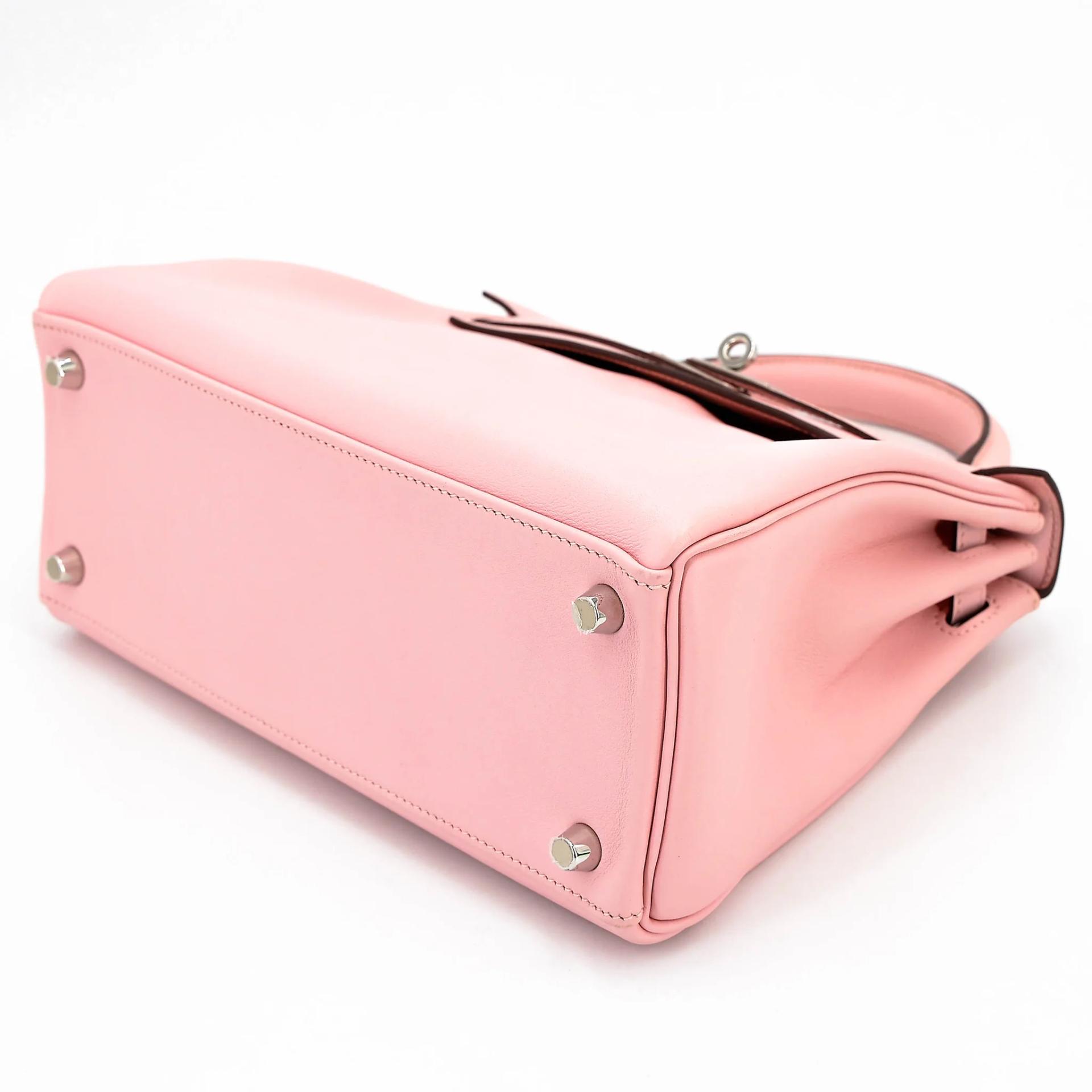 Very Good ( Rank A) HERMÈS Kelly 25 Rose Sakura (3Q) Swift Palladium hardware T (2015) - 4