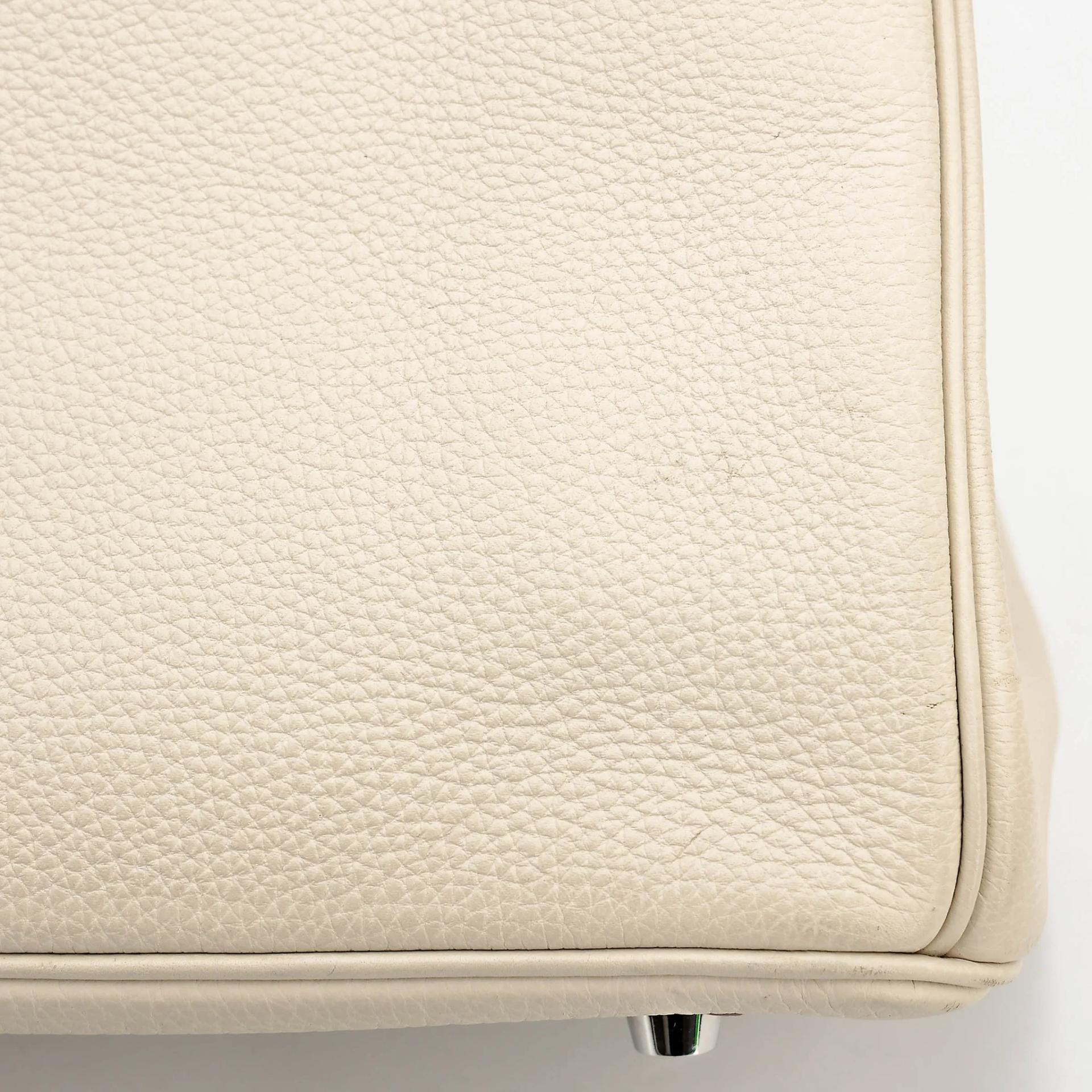 Very Good ( Rank A) HERMÈS Birkin 30 Craie (10) Togo Palladium hardware X (2016) - 14