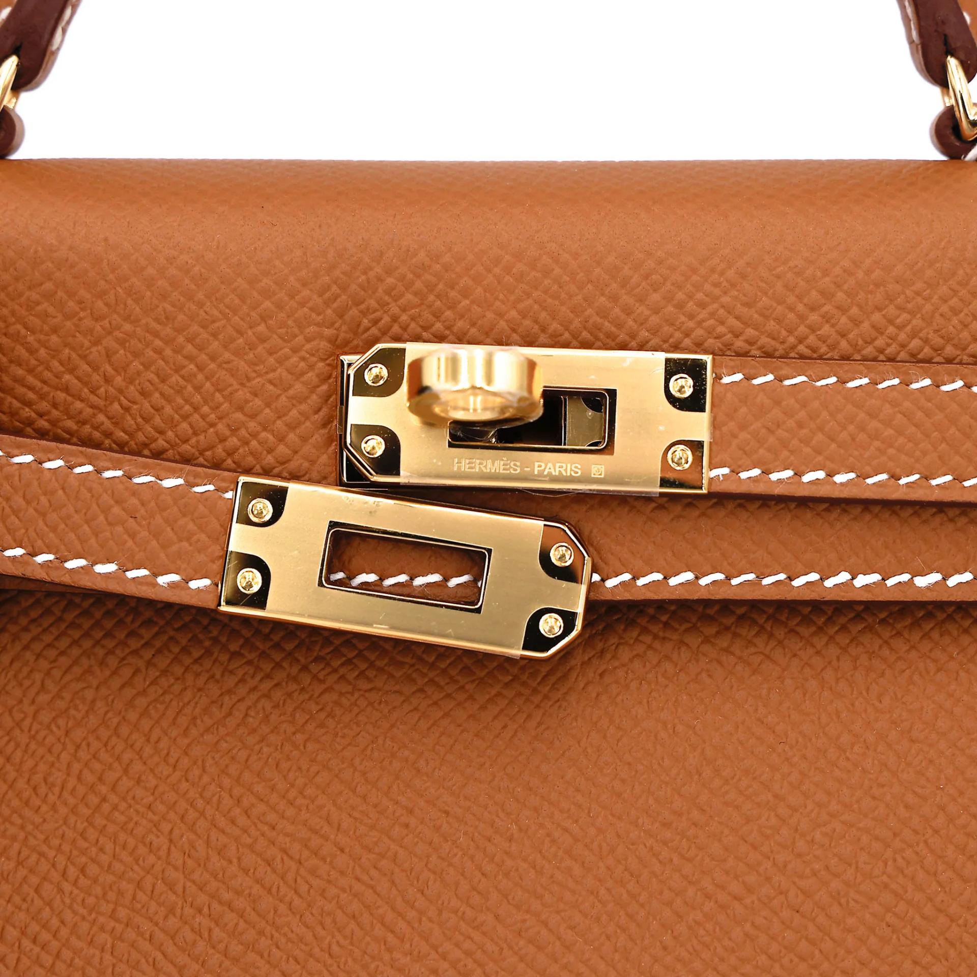 Brand New ( Rank N ) HERMÈS Mini Kelly II Gold (37) Epsom Gold hardware G (2026) - 8