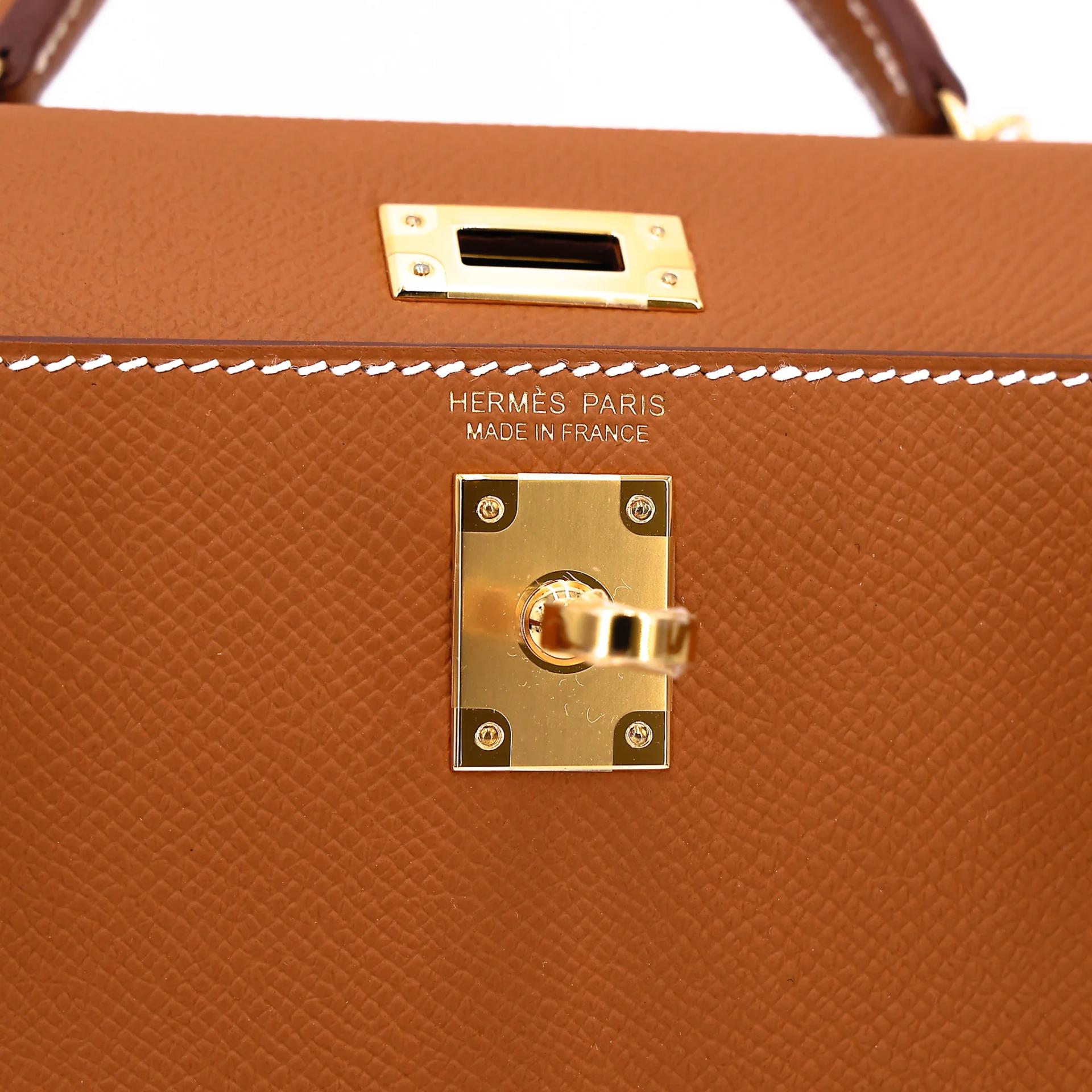 Brand New ( Rank N ) HERMÈS Mini Kelly II Gold (37) Epsom Gold hardware G (2026) - 13