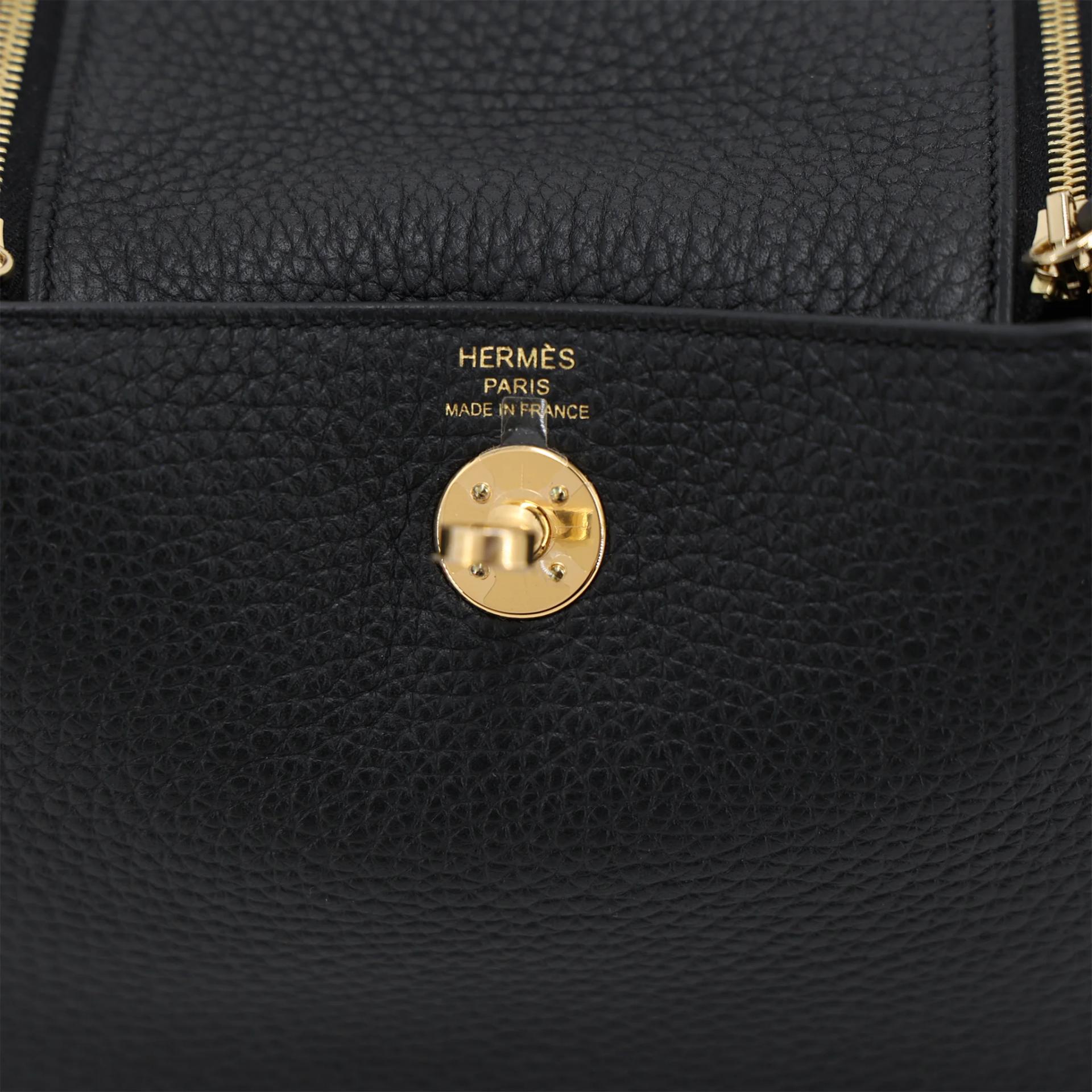 Unused ( Rank NS ) HERMÈS Mini Lindy Noir (89) Clemence Gold hardware B (2023) - 10