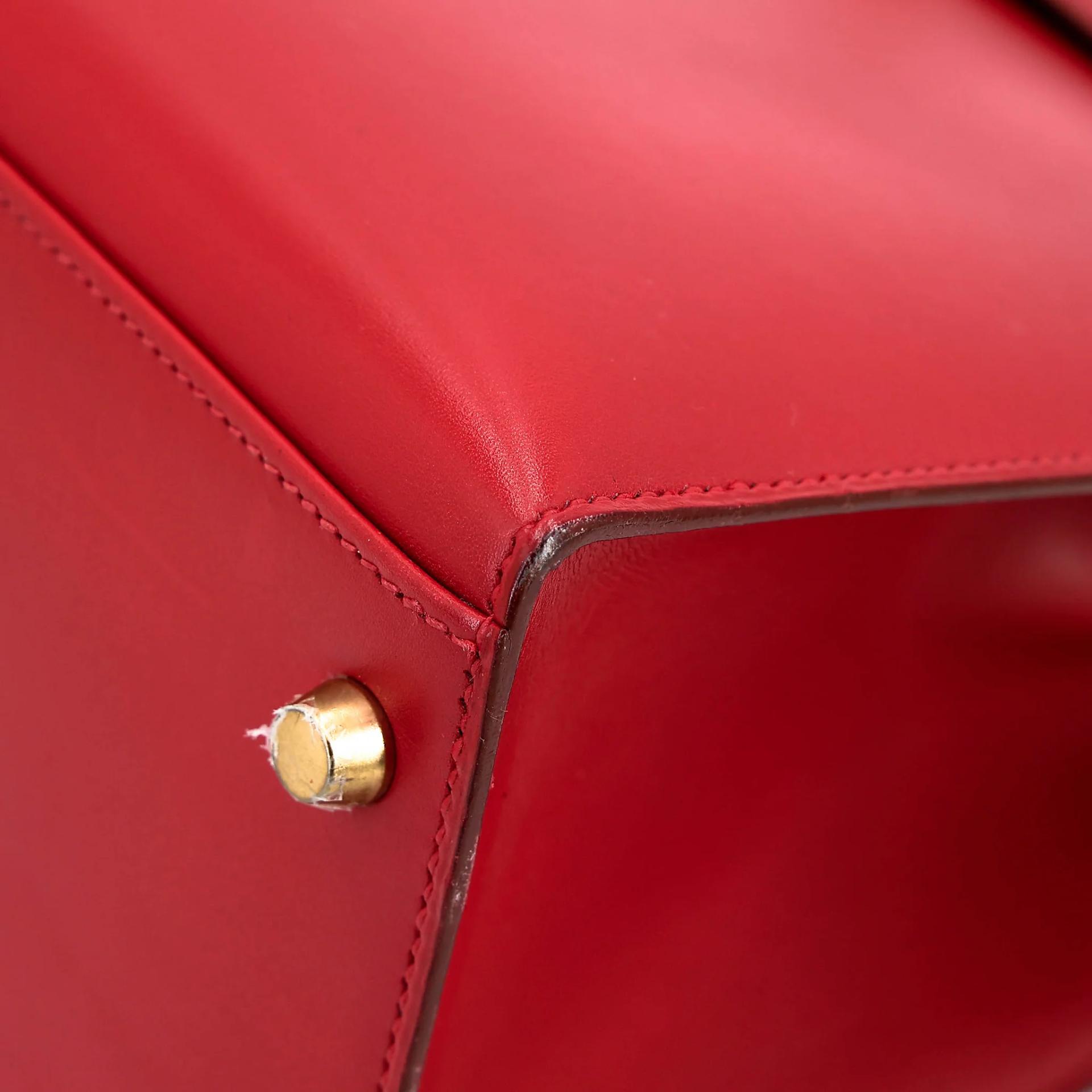 Good ( Rank AB) HERMÈS Kelly 32 Sellier Rouge Vif (53) Box-calf Gold hardware Circle X (1994) - 8