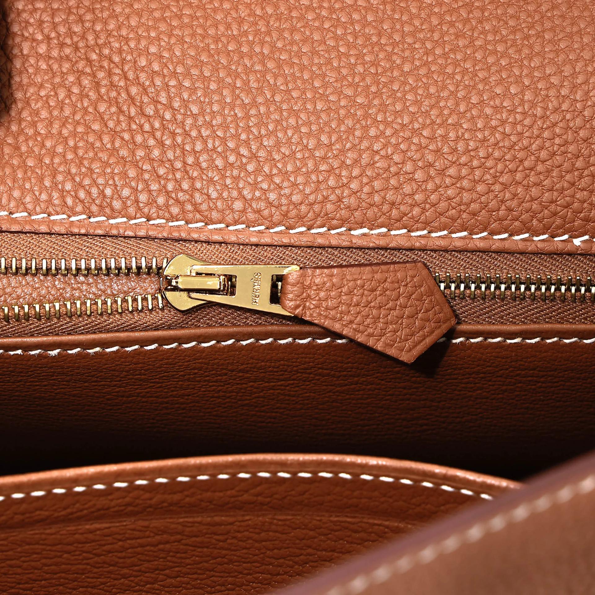 Excellent ( Rank SA ) HERMÈS Kelly 25 Gold (37) Togo Gold hardware Z (2021) - 15