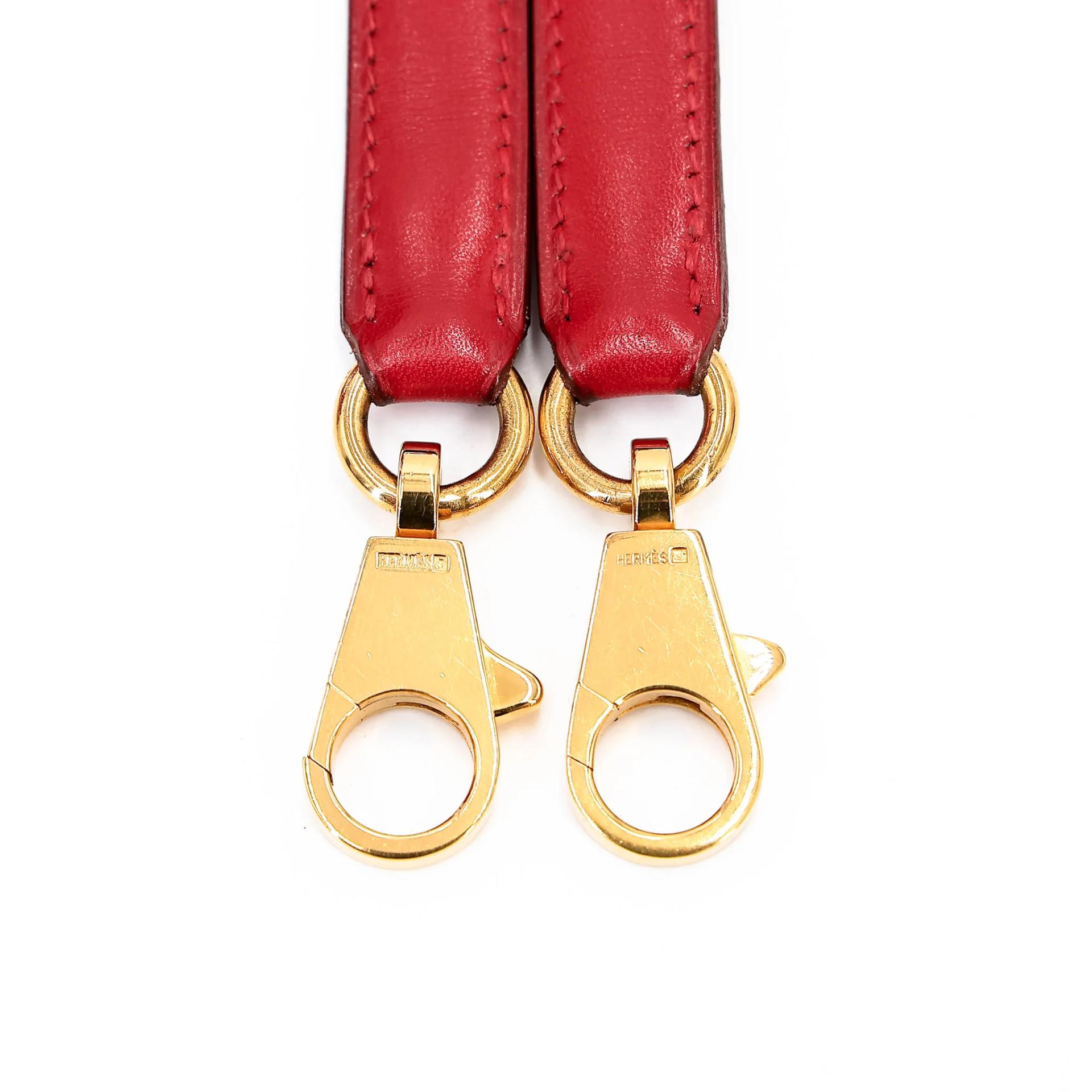 Good ( Rank AB) HERMÈS Kelly 32 Sellier Rouge Vif (53) Box-calf Gold hardware Circle X (1994) - 36