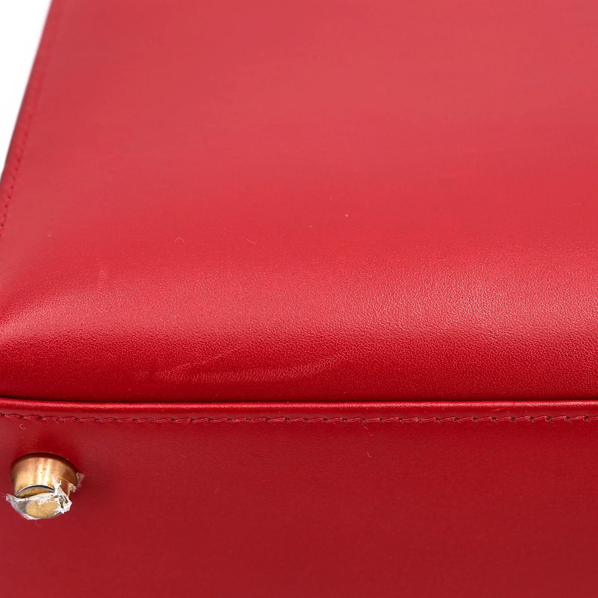 Good ( Rank AB) HERMÈS Kelly 32 Sellier Rouge Vif (53) Box-calf Gold hardware Circle X (1994) - 14
