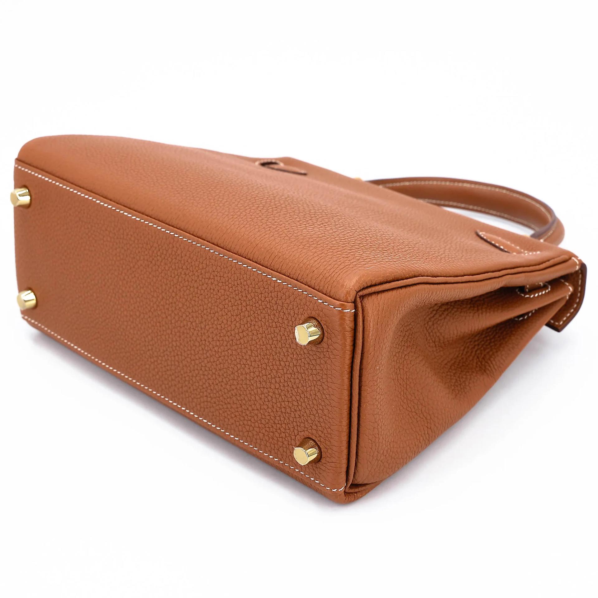 Excellent ( Rank SA ) HERMÈS Kelly 25 Gold (37) Togo Gold hardware Z (2021) - 6